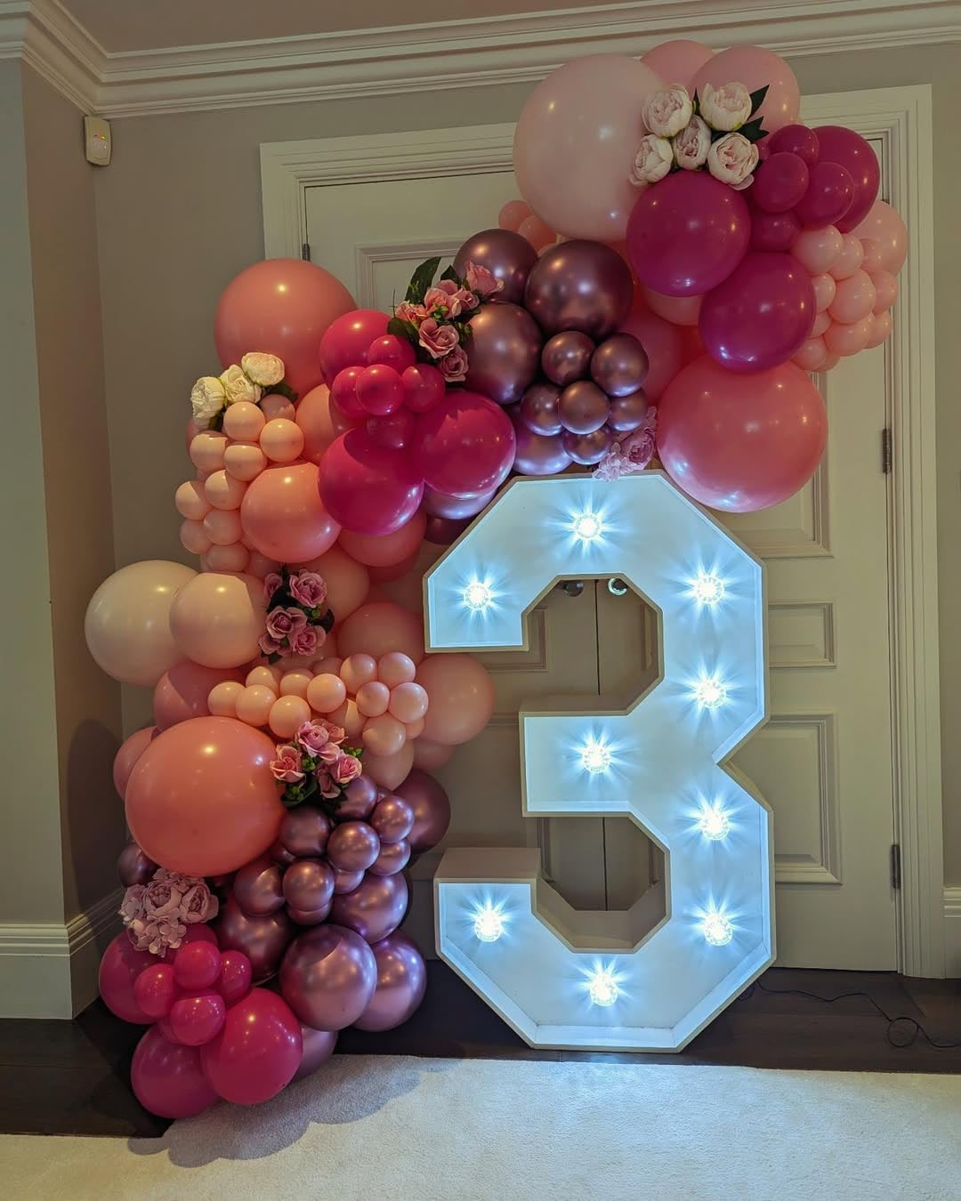 ADOINBY Pink Balloon Arch Kit - 152 Pcs Hot Pink & Confetti Garland for Parties