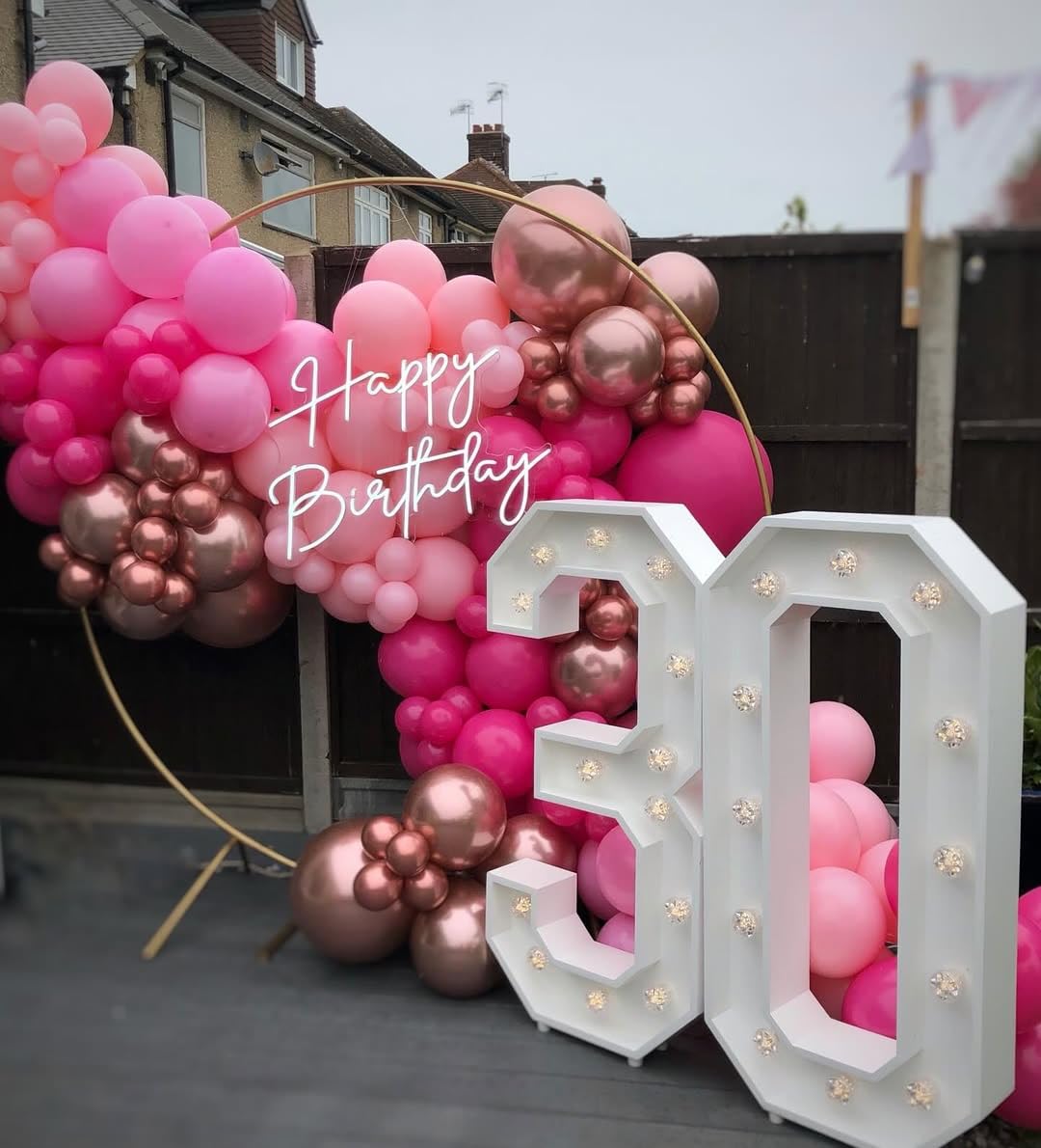 ADOINBY Pink Balloon Arch Kit - 152 Pcs Hot Pink & Confetti Garland for Parties