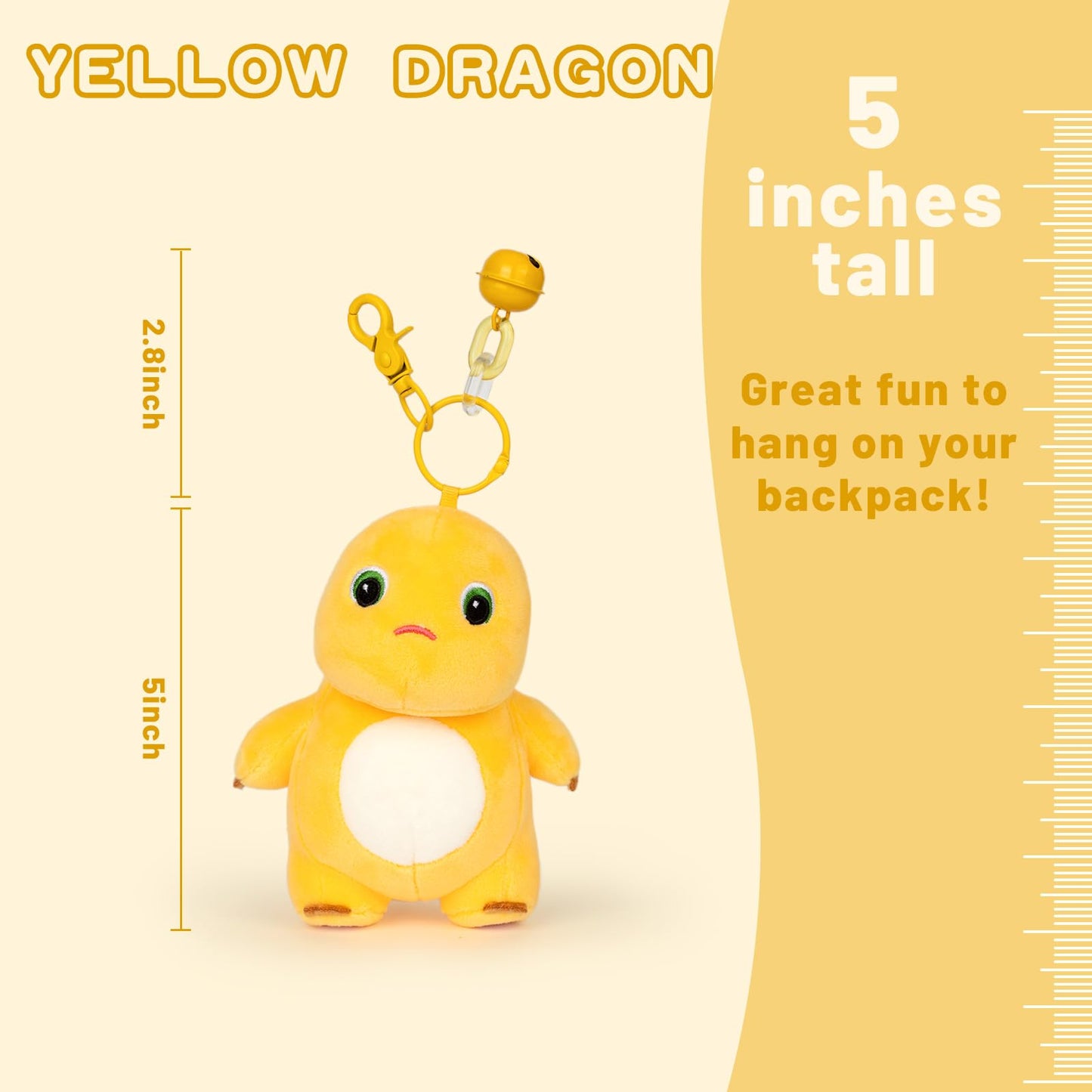 Adorlynetty Nailong Dinosaur Plush Toy – Soft, Safe Backpack Pendant