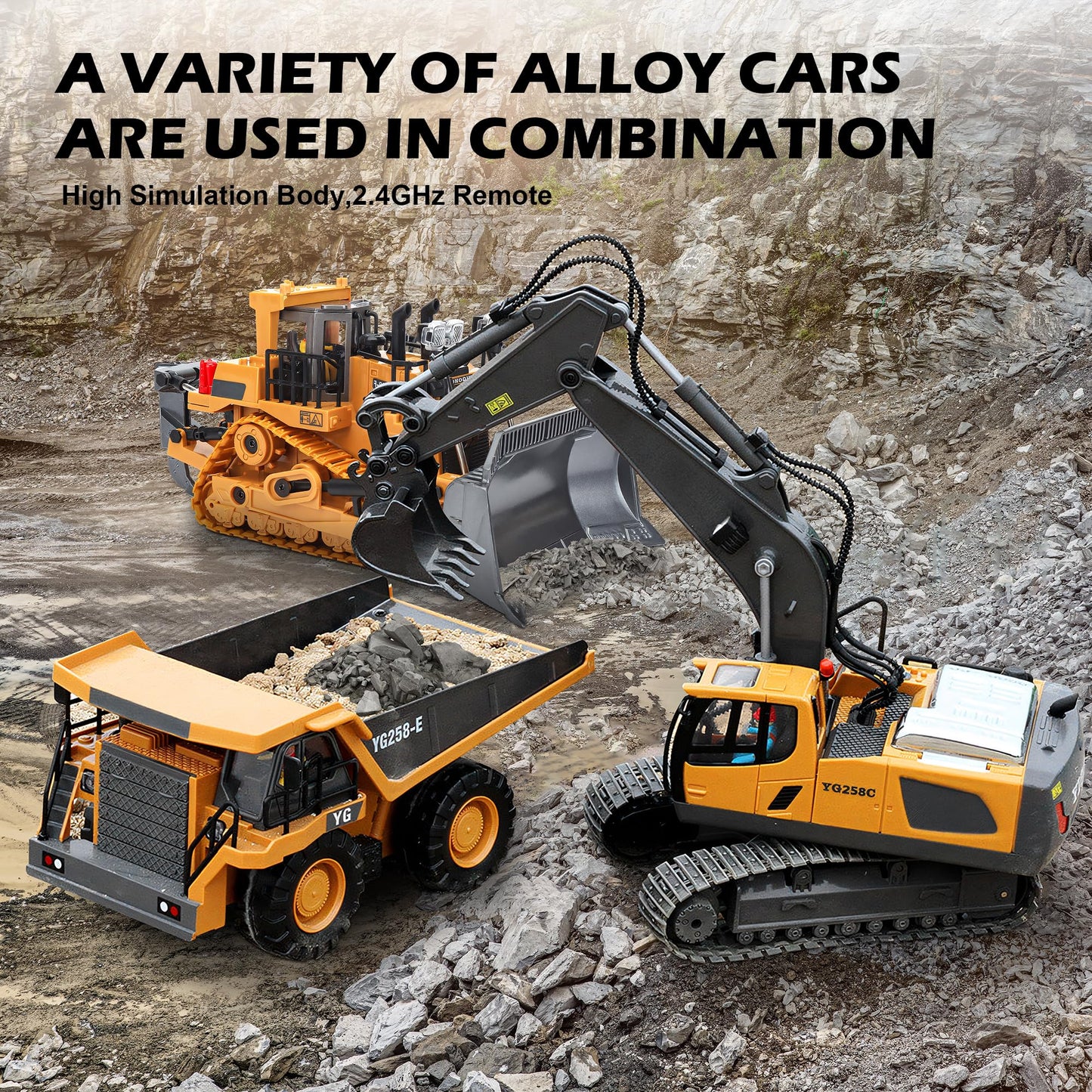 ADTHLIER 11-Channel RC Excavator Toy – 1:20 Scale, Alloy Shovel, 2.4GHz