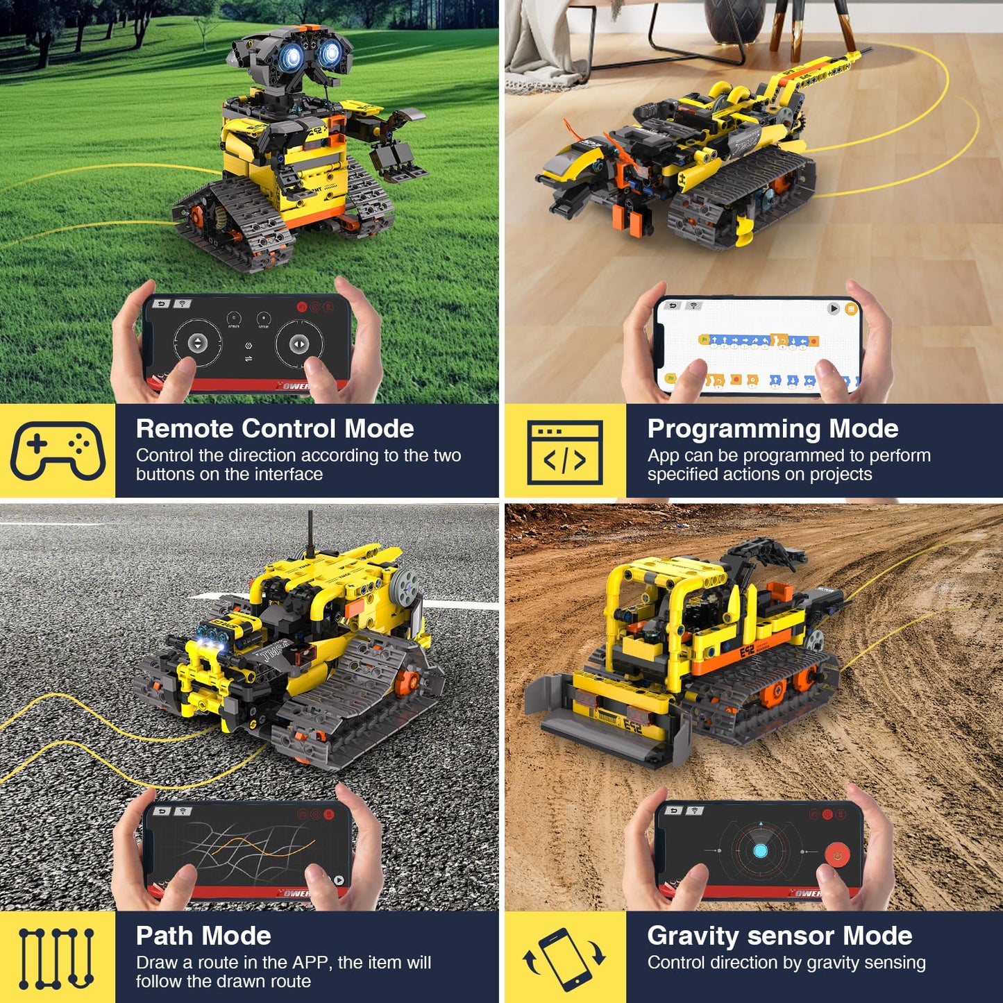 ADUSRIZ 5-in-1 Stem Robot Building Kit for Kids | 688 PCS, Remote & App Control