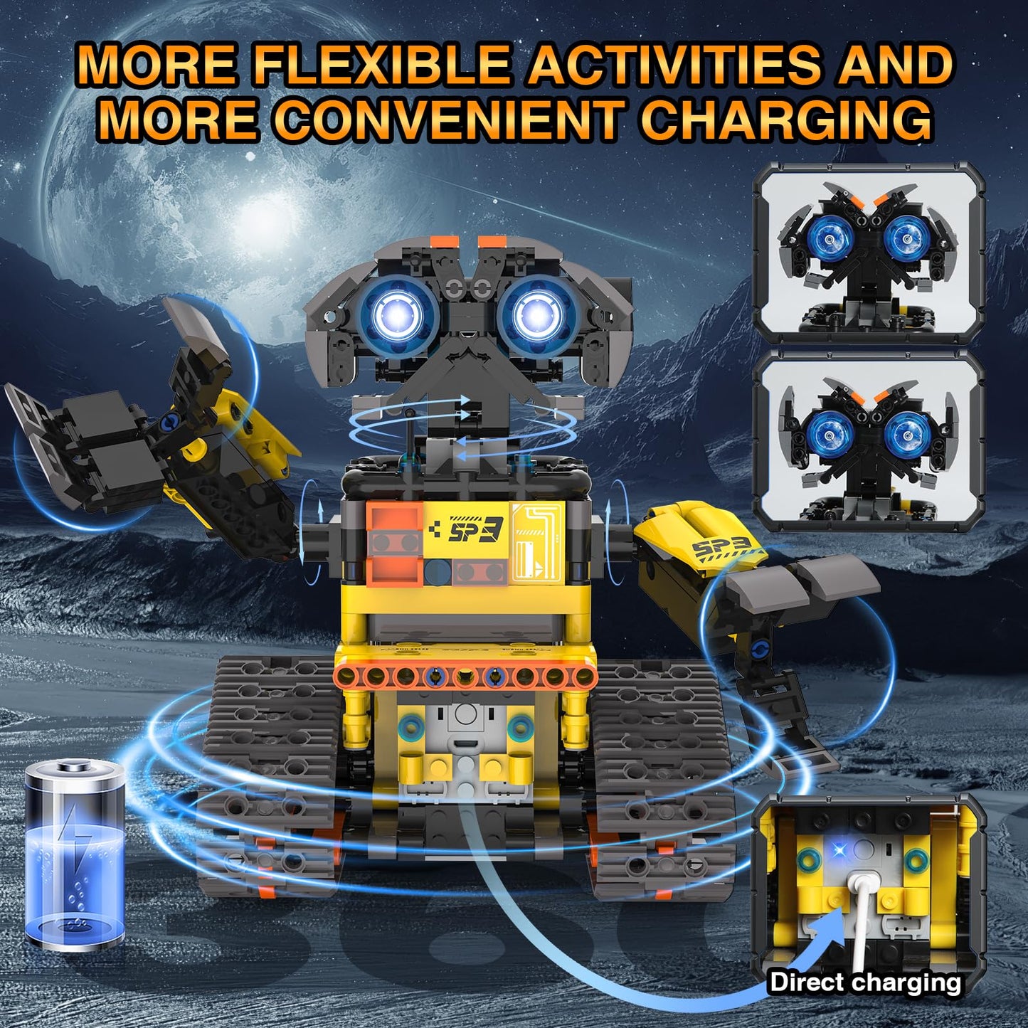 ADUSRIZ 5-in-1 Stem Robot Building Kit for Kids | 688 PCS, Remote & App Control