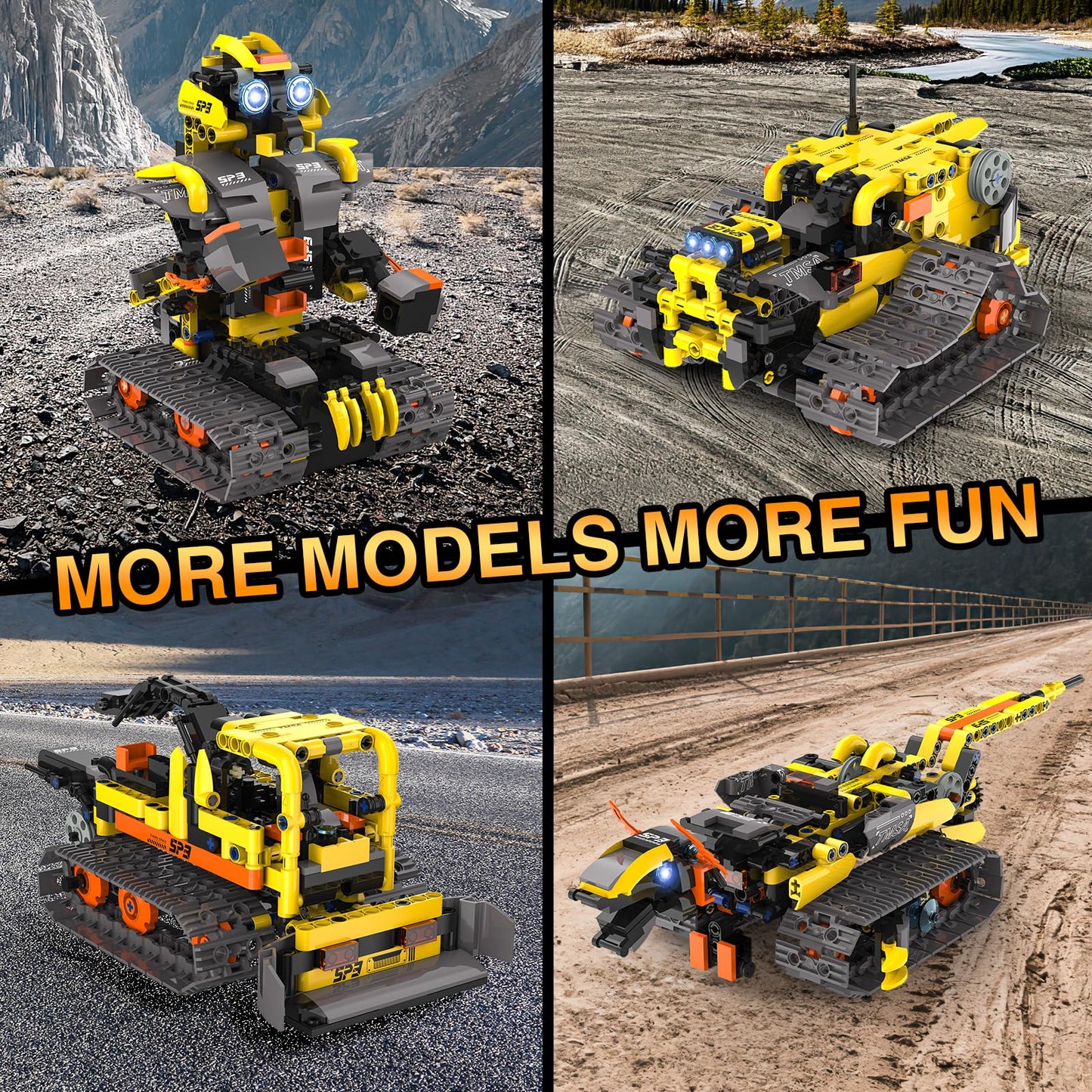 ADUSRIZ 5-in-1 Stem Robot Building Kit for Kids | 688 PCS, Remote & App Control