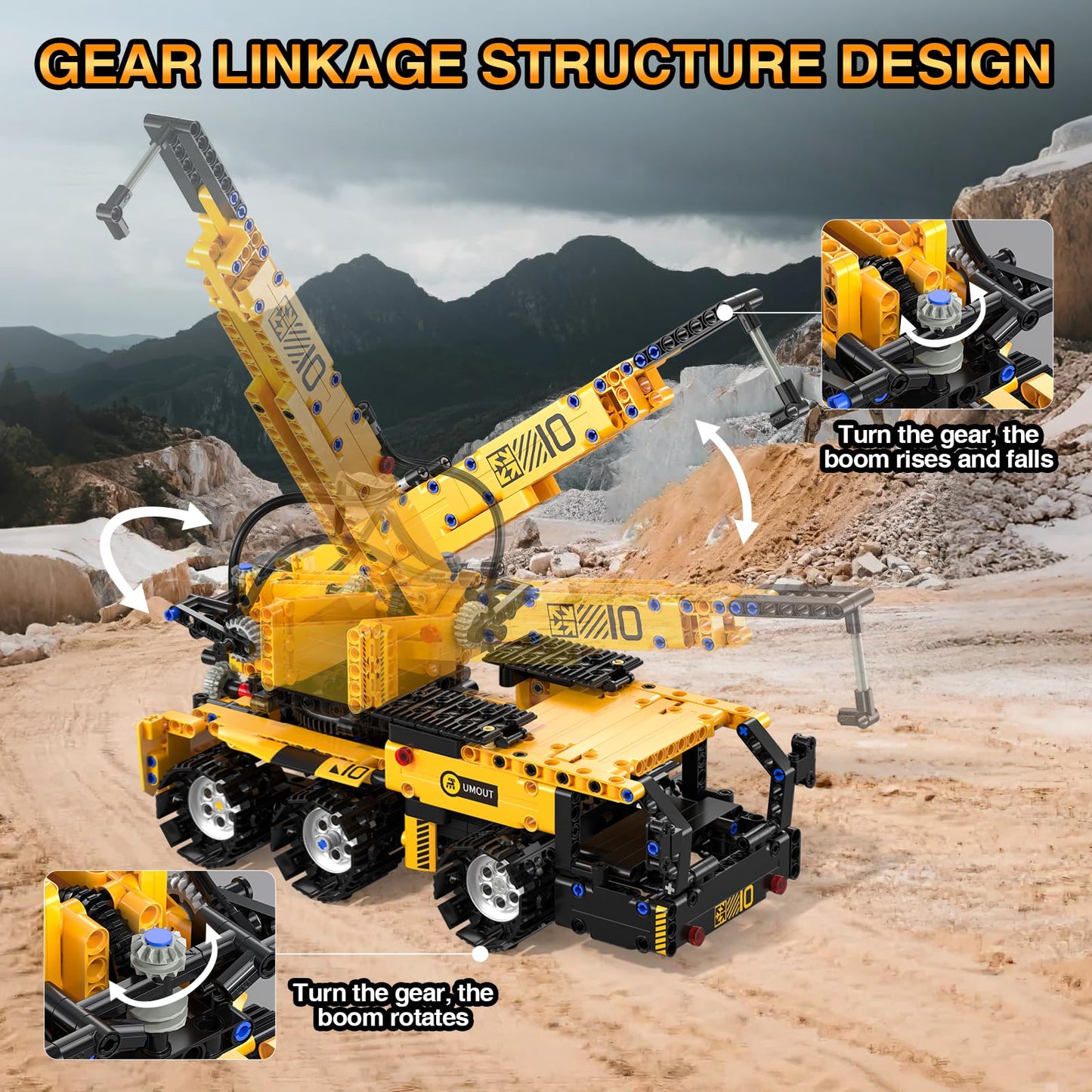 ADUSRIZ 5-in-1 STEM Robotics Kit for Kids 6-14 — Remote & App Controlled Excavator, Robot, Bulldozer, Roller, Truck (535 PCS)