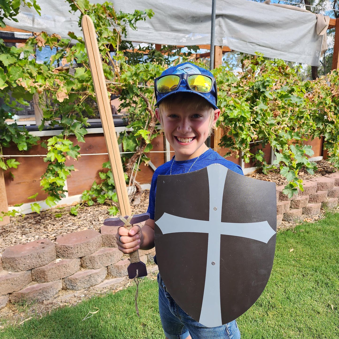Adventure Awaits! 2-Pack Handmade Wooden Knight Shields – Lightweight Outdoor Play