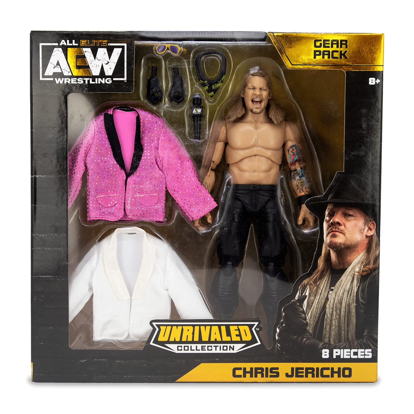AEW Unrivaled Collection: Chris Jericho Gear Pack – 6.5-Inch Figure (Series 5, Amazon Exclusive)