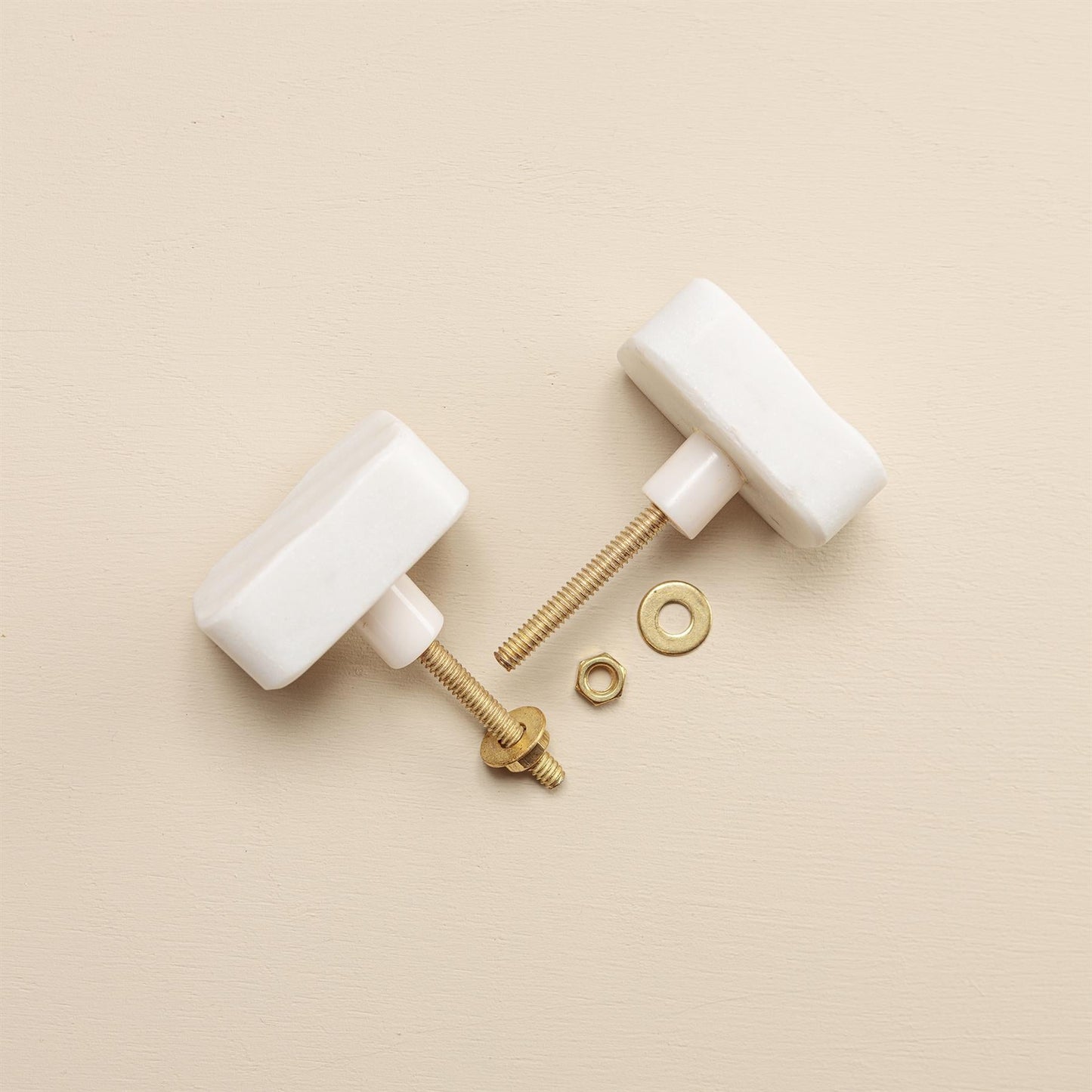 Eesha White Marble Rectangle Drawer Knobs