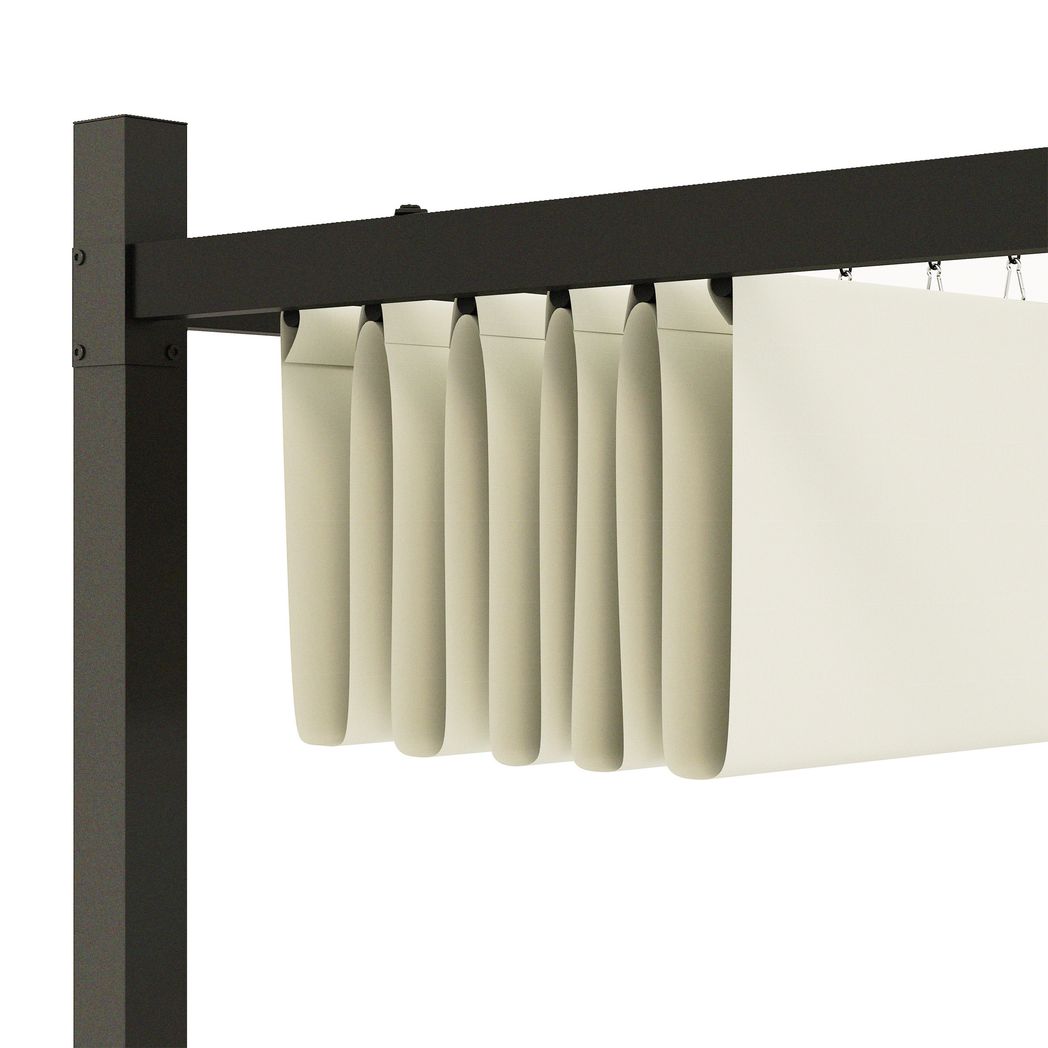 Outsunny 3 x 3(m) Pergola with Retractable Roof, 80mm Metal Column