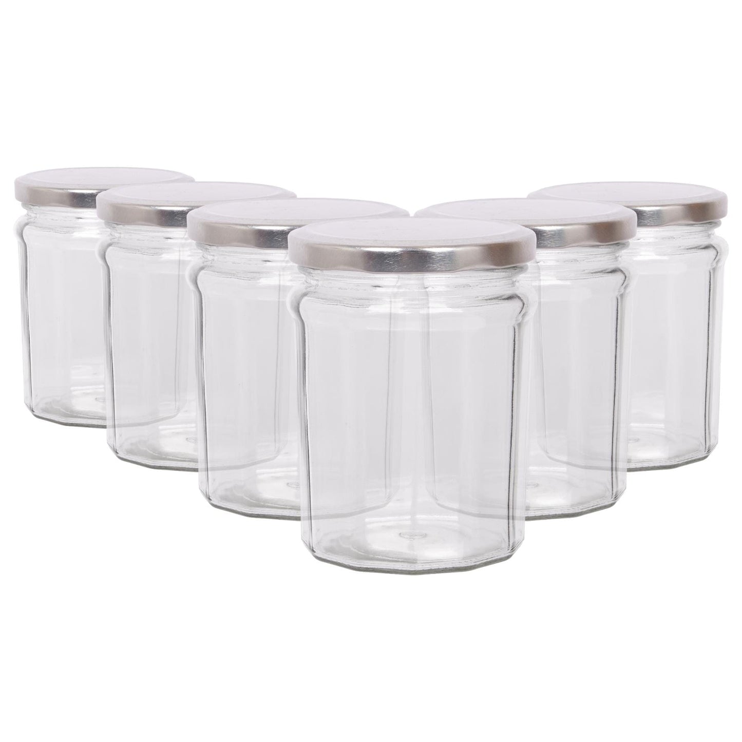 380ml Glass Jam Jars with Lids - Pack of 6