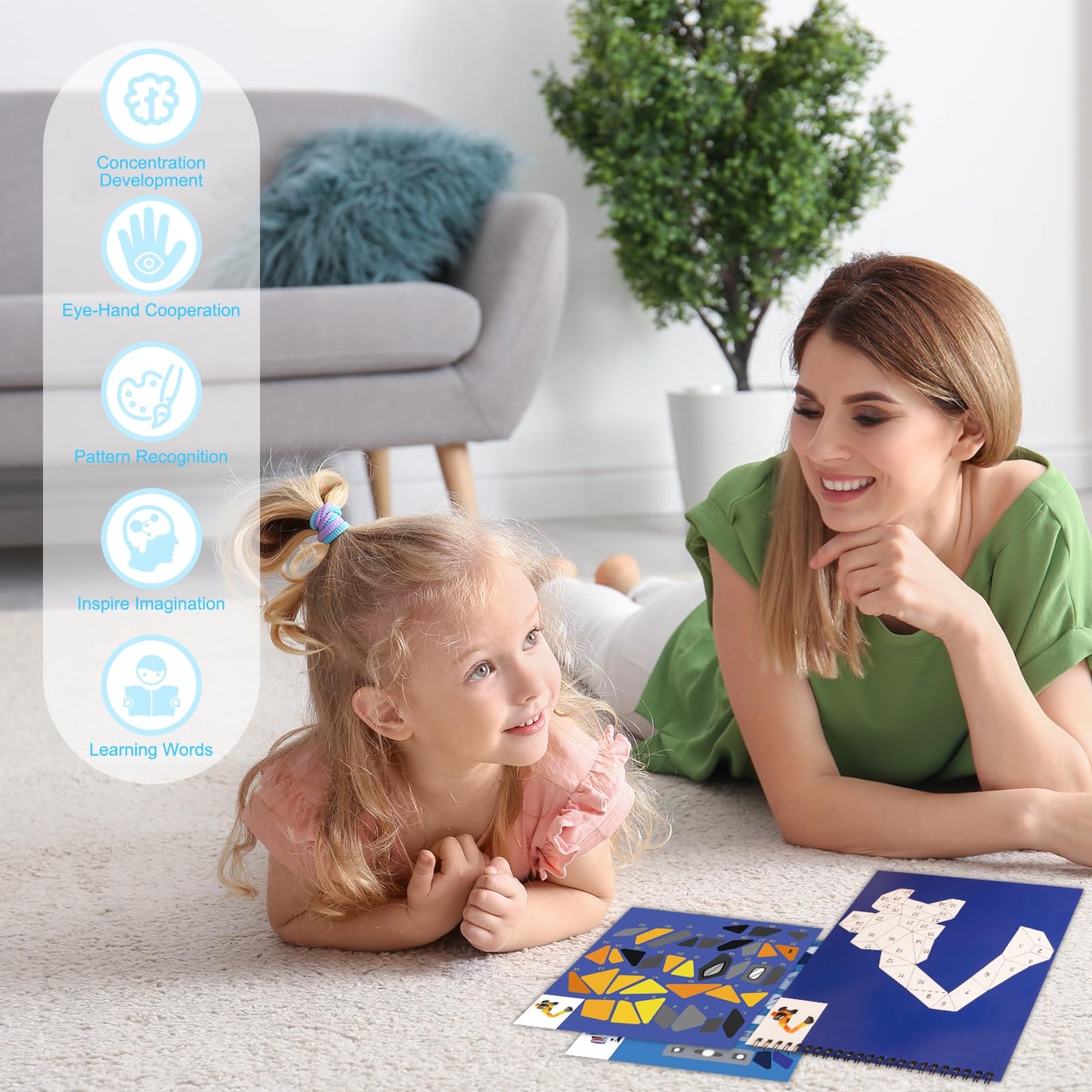 AEAHALY Vehicle Sticker Book – Sticker by Number for Kids 4-8 | Travel Activity