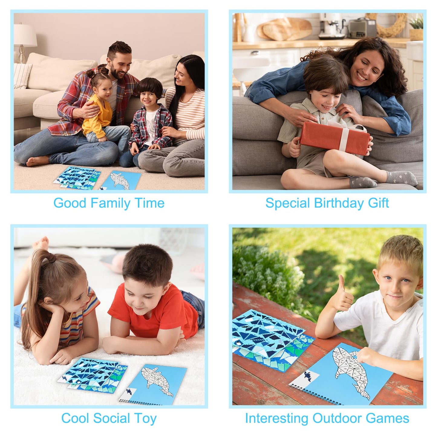 AEAHALY Ocean Paint by Sticker Crafts – Sticker by Number Book for Kids 4-8
