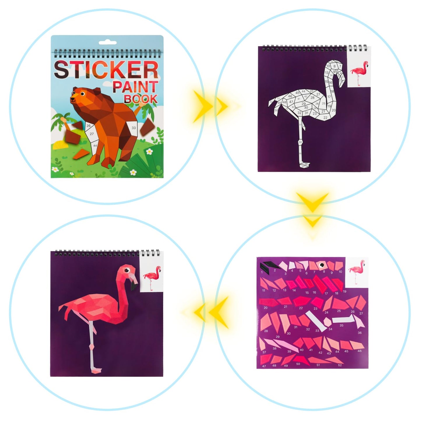AEAHALY Animal Sticker Paint Books for Kids 4-8 | Travel Activity & Gift Set