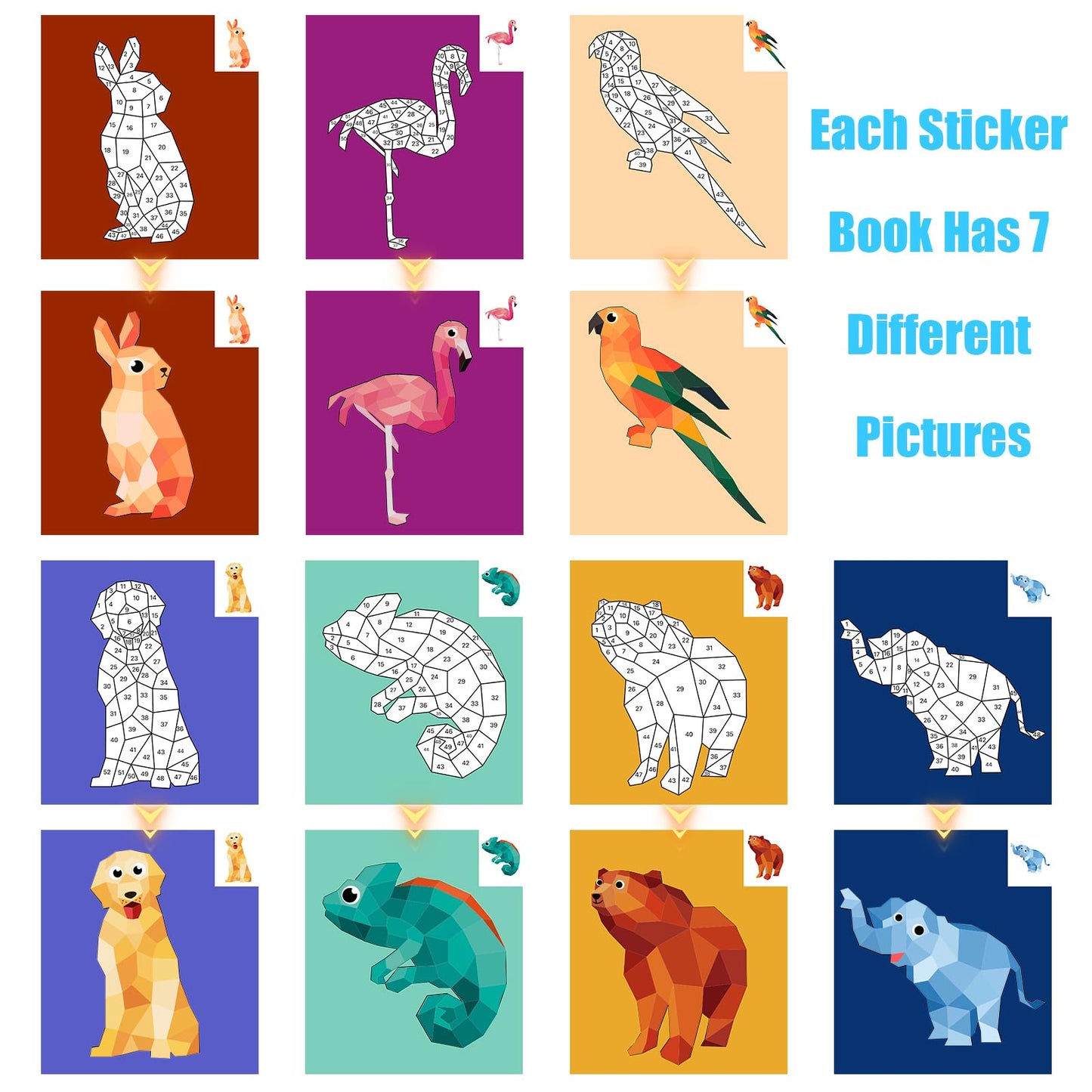 AEAHALY Animal Sticker Paint Books for Kids 4-8 | Travel Activity & Gift Set
