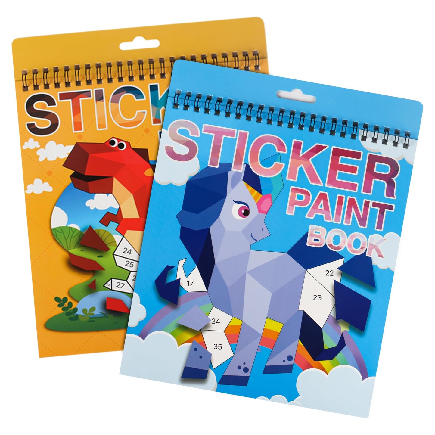 AEAHALY 2-Pack Sticker Book Crafts for Kids Aged 4-8 — Dinosaur & Horse Theme