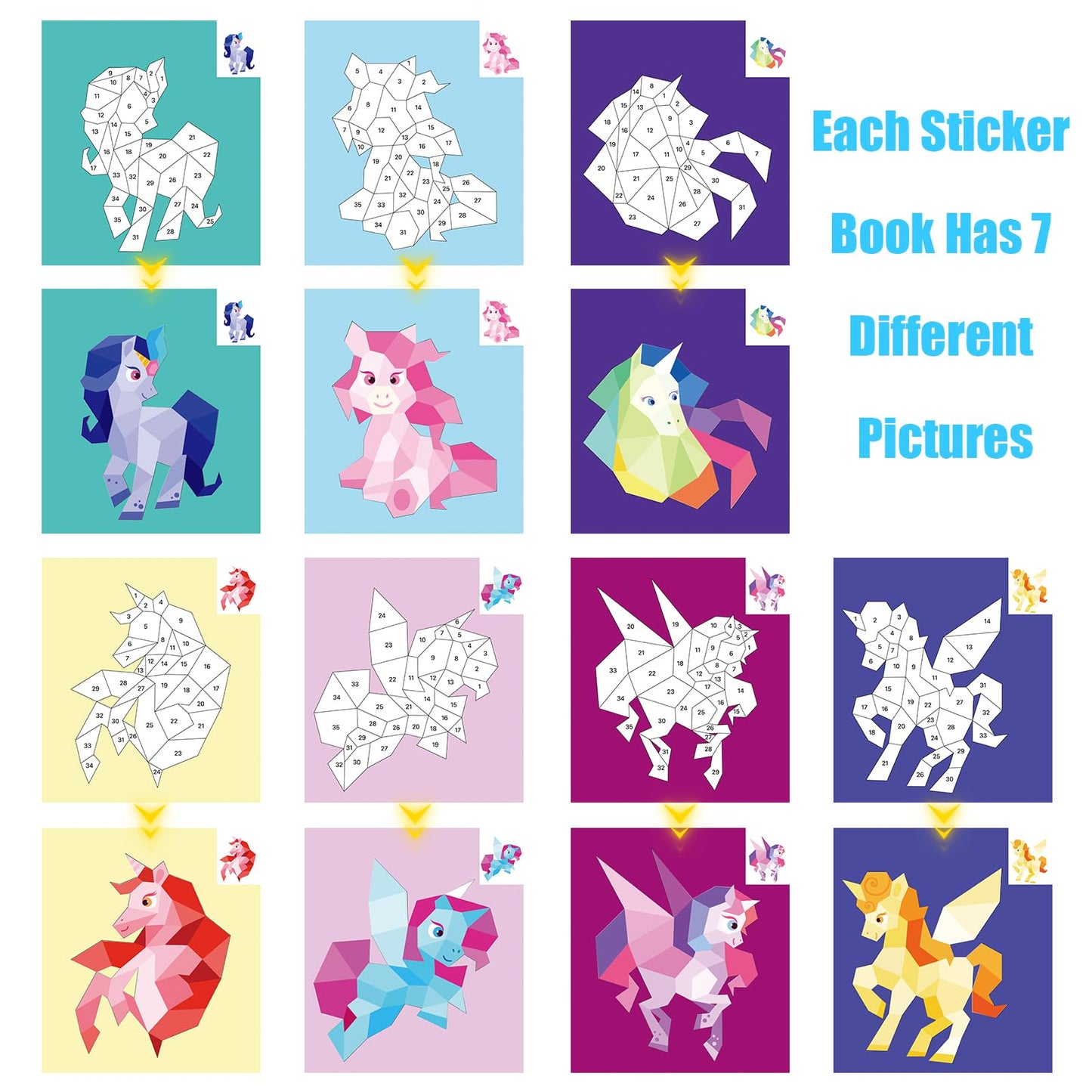 AEAHALY 2-Pack Sticker Book Crafts for Kids Aged 4-8 — Dinosaur & Horse Theme