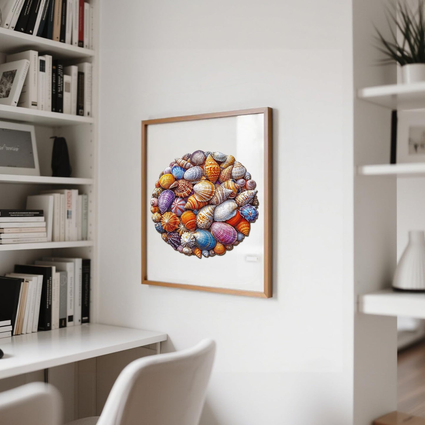 Aeekdook Wooden Puzzles for Adults – Colorful Seashell Round Puzzle (200 Pieces)