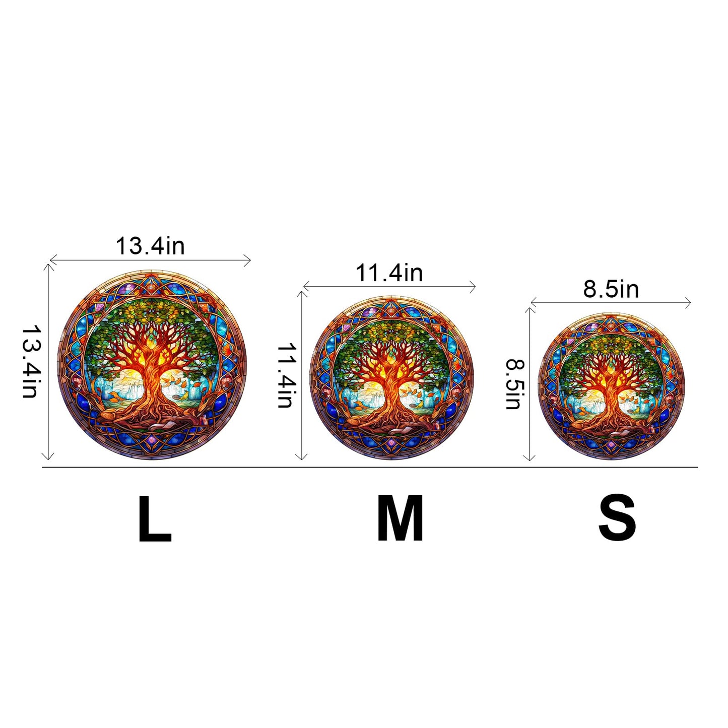 Aeekdook Wooden Puzzles for Adults – Stained Glass Tree of Life 200-Piece Jigsaw Puzzle | Premium Brain Teaser & Decorative Gift
