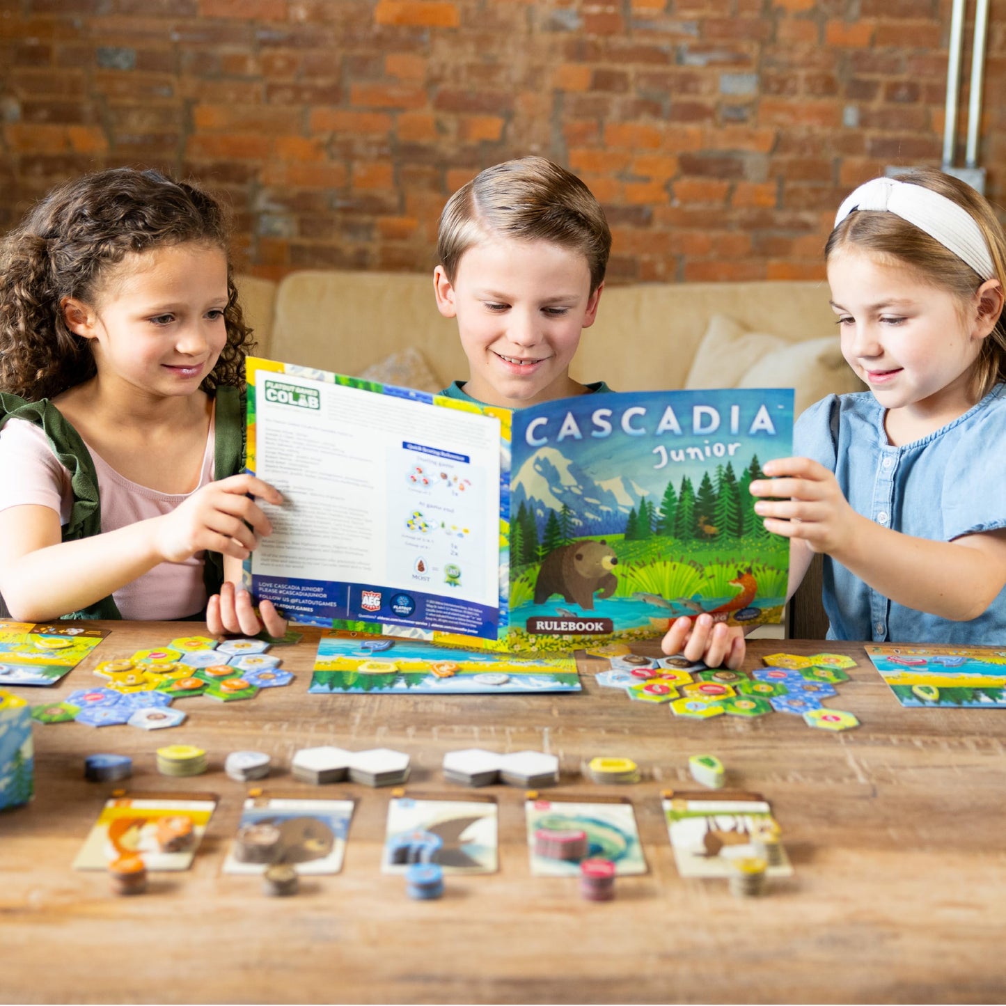 AEG & Flatout Games Cascadia Junior — Quick, Family-Friendly Pattern Puzzle for 2-4 Players (Ages 6+)