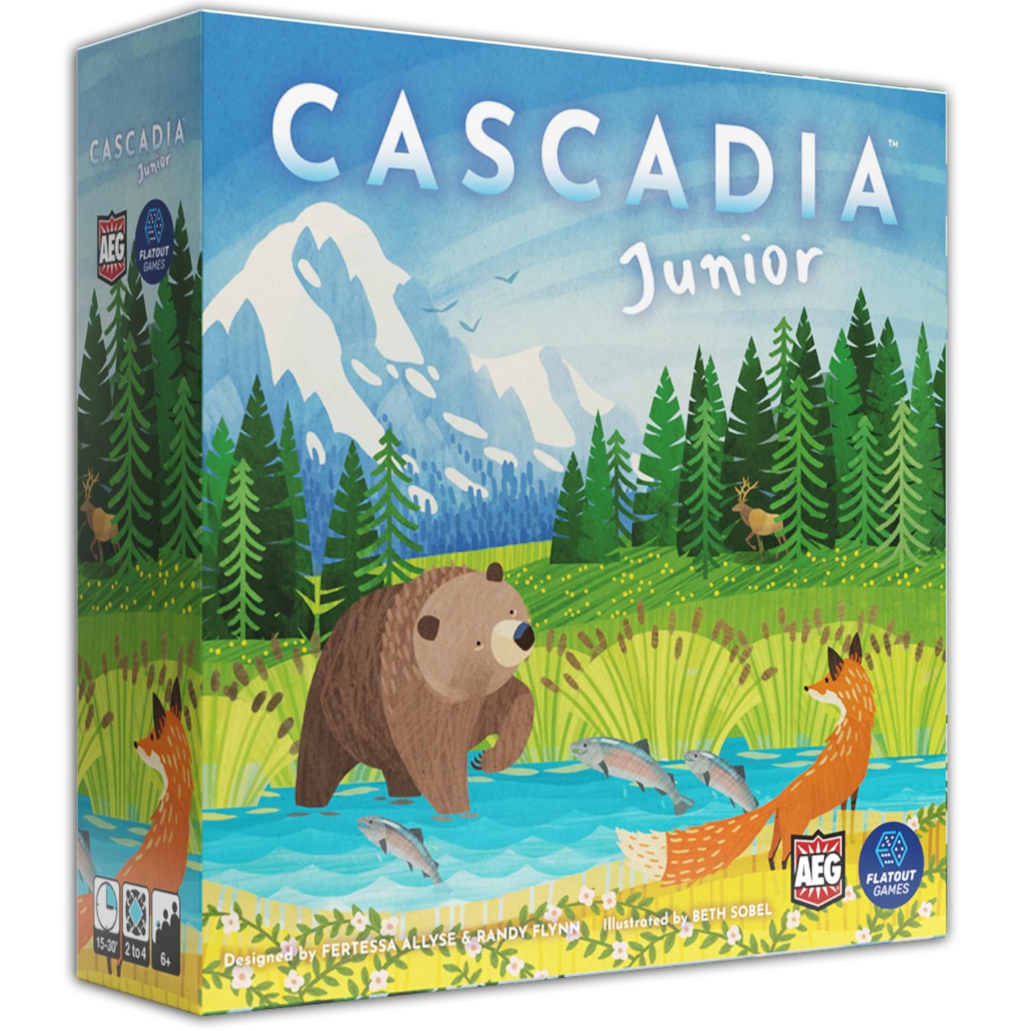 AEG & Flatout Games Cascadia Junior — Quick, Family-Friendly Pattern Puzzle for 2-4 Players (Ages 6+)