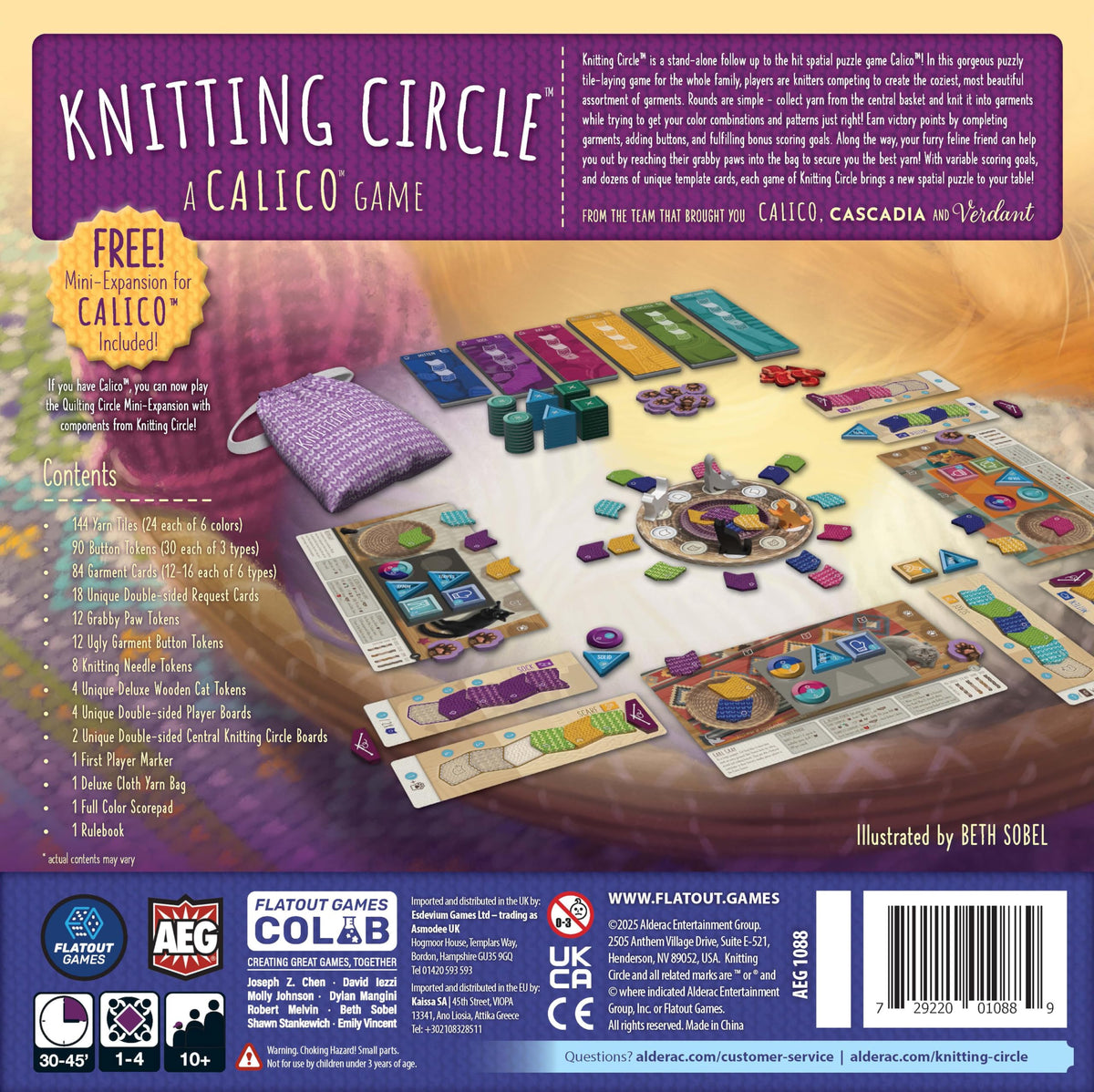 Knitting Circle by AEG & Flatout Games – Cozy Cat-Themed Strategy for 1–4 Players