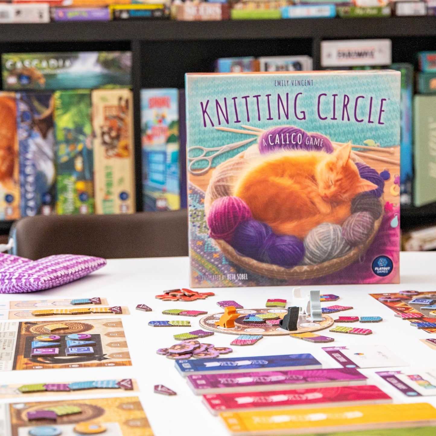 Knitting Circle by AEG & Flatout Games – Cozy Cat-Themed Strategy for 1–4 Players