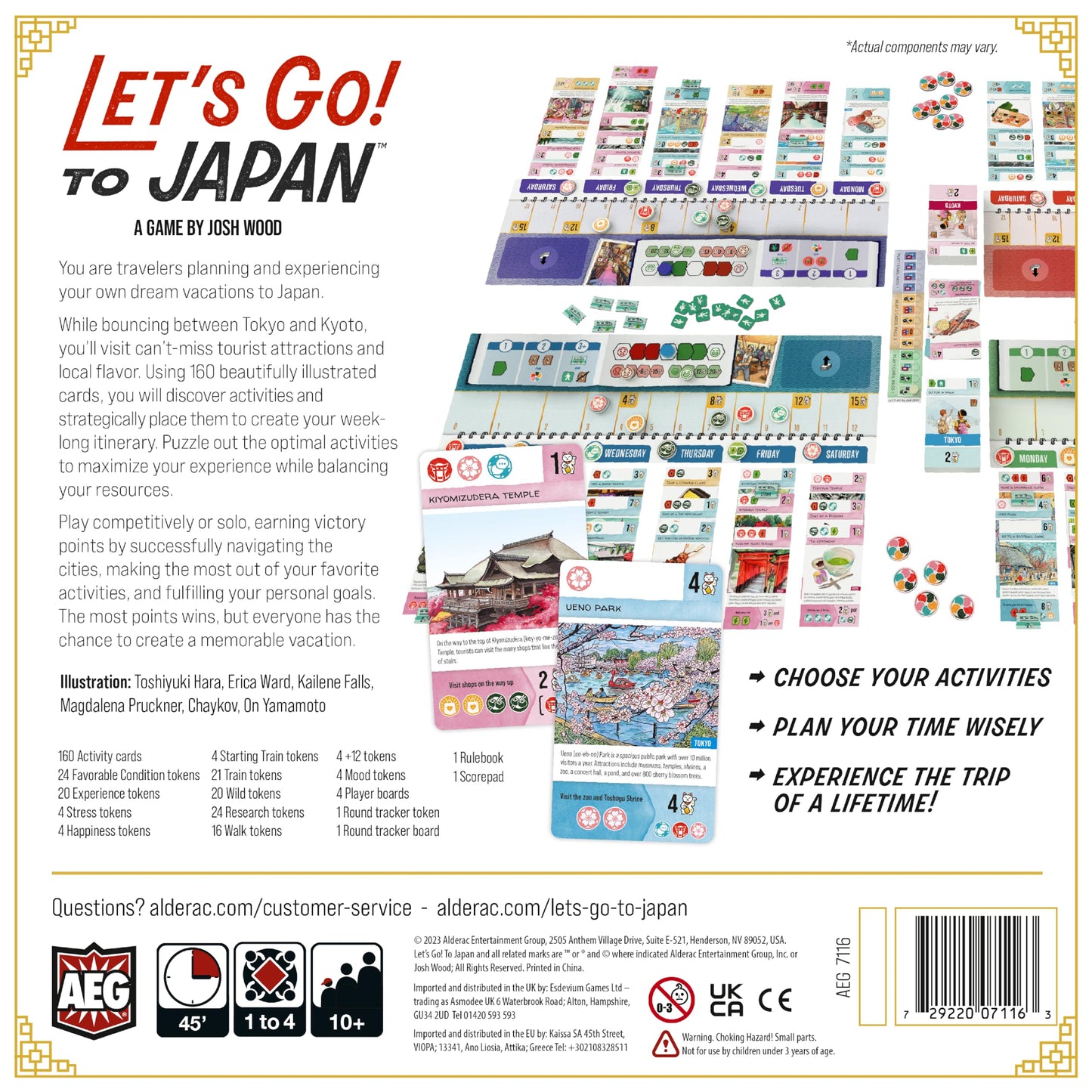 AEG Let's Go! to Japan Board Game — Travel Planning & Storytelling (1-4 Players)
