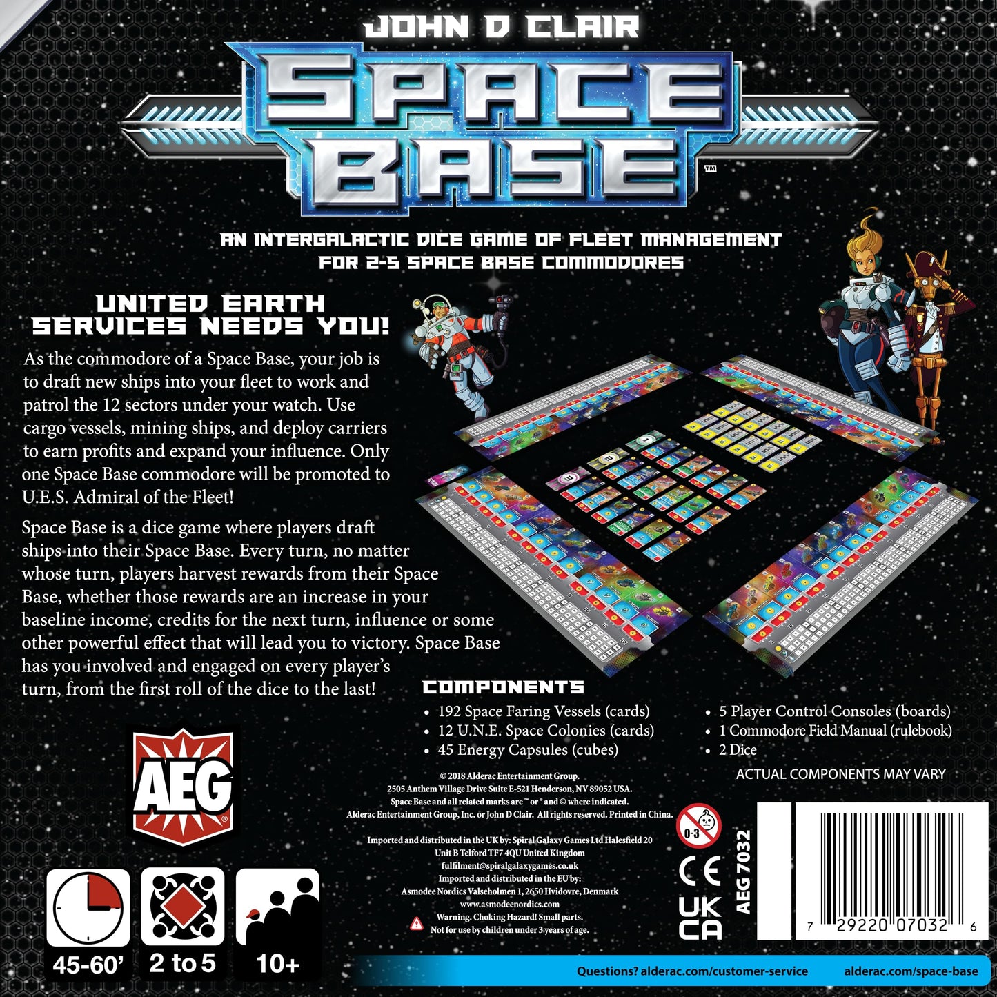 AEG Space Base – Space Exploration Engine-Building Dice Game for 2-5 Players (Ages 10+)