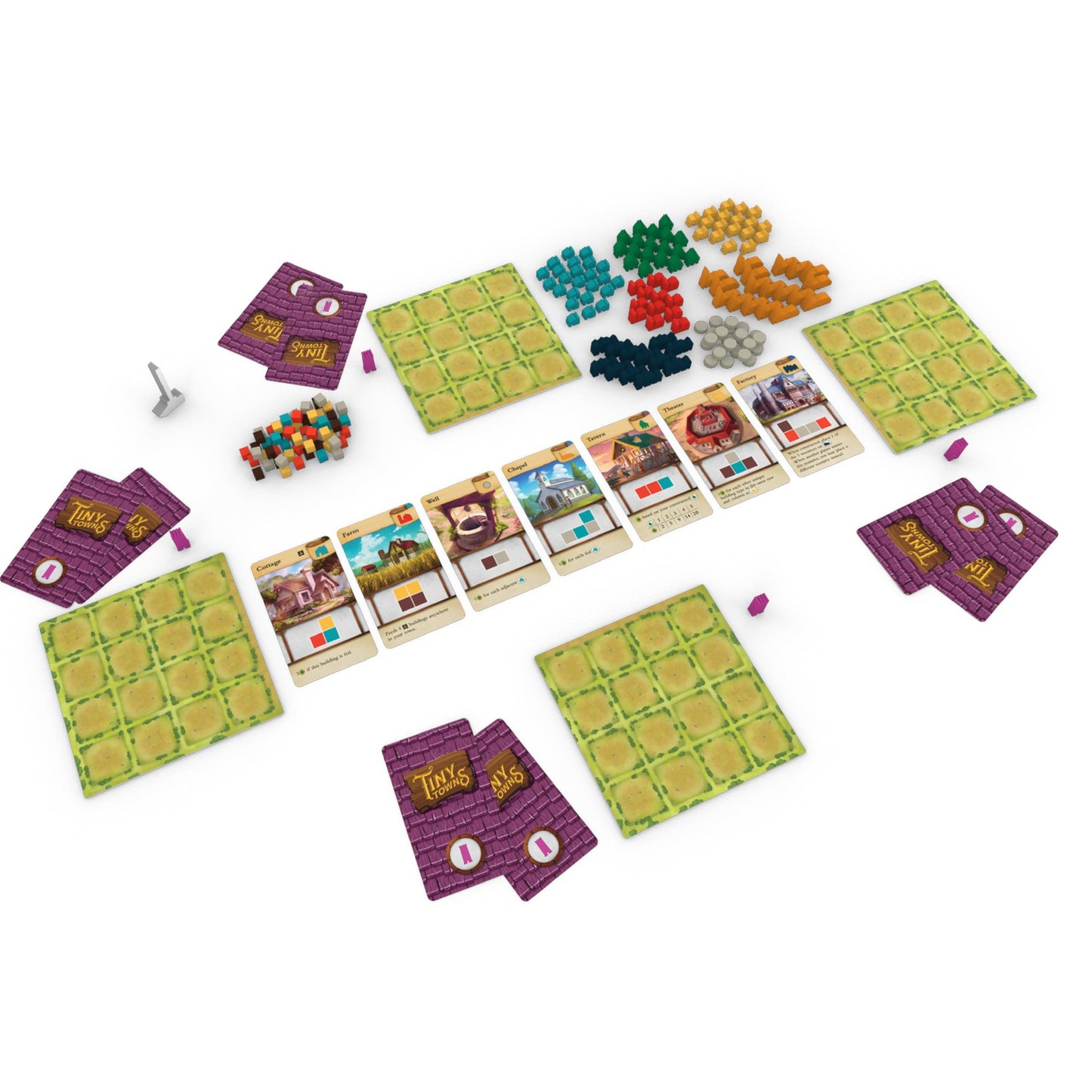 AEG Tiny Towns | Award-Winning Abstract Strategy Board Game for 1-6 Players