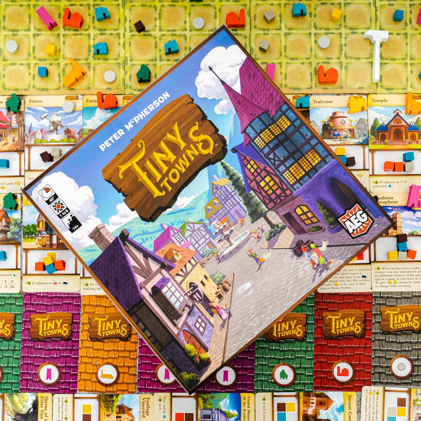 AEG Tiny Towns | Award-Winning Abstract Strategy Board Game for 1-6 Players