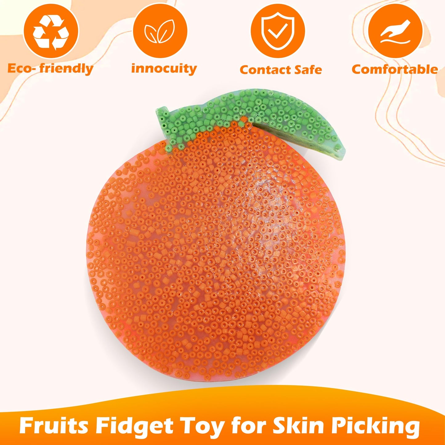 aeloer 3Pcs Skin Picking Fidget Toys – Fruit Picky Pad Silicone Sensory Pads