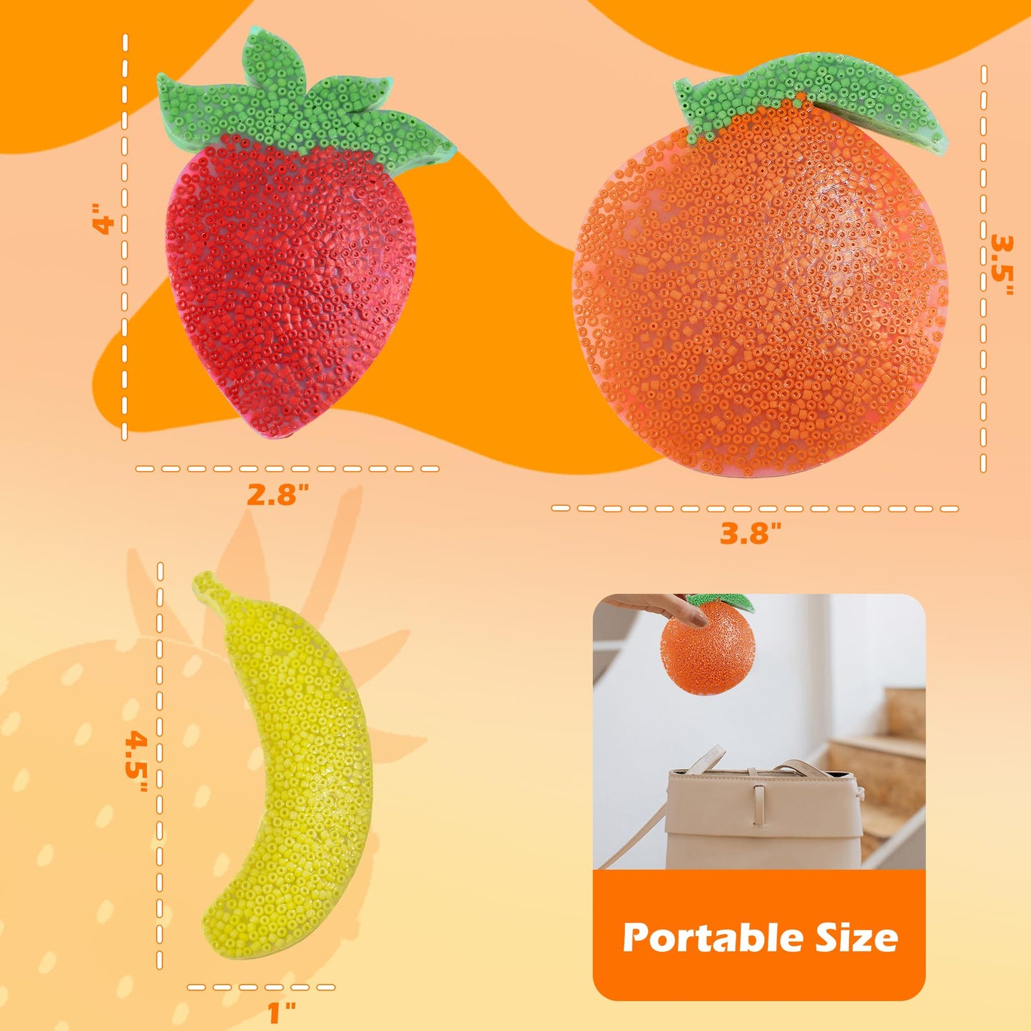 aeloer 3Pcs Skin Picking Fidget Toys – Fruit Picky Pad Silicone Sensory Pads