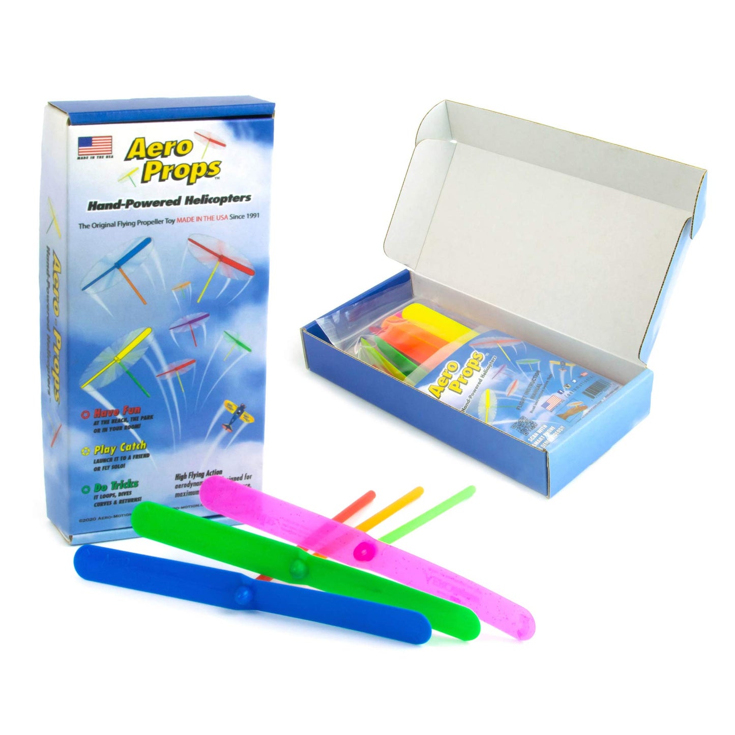 Aero Props - The Original Flying Prop Spinner | Made in USA | 10 Pack Multi Color