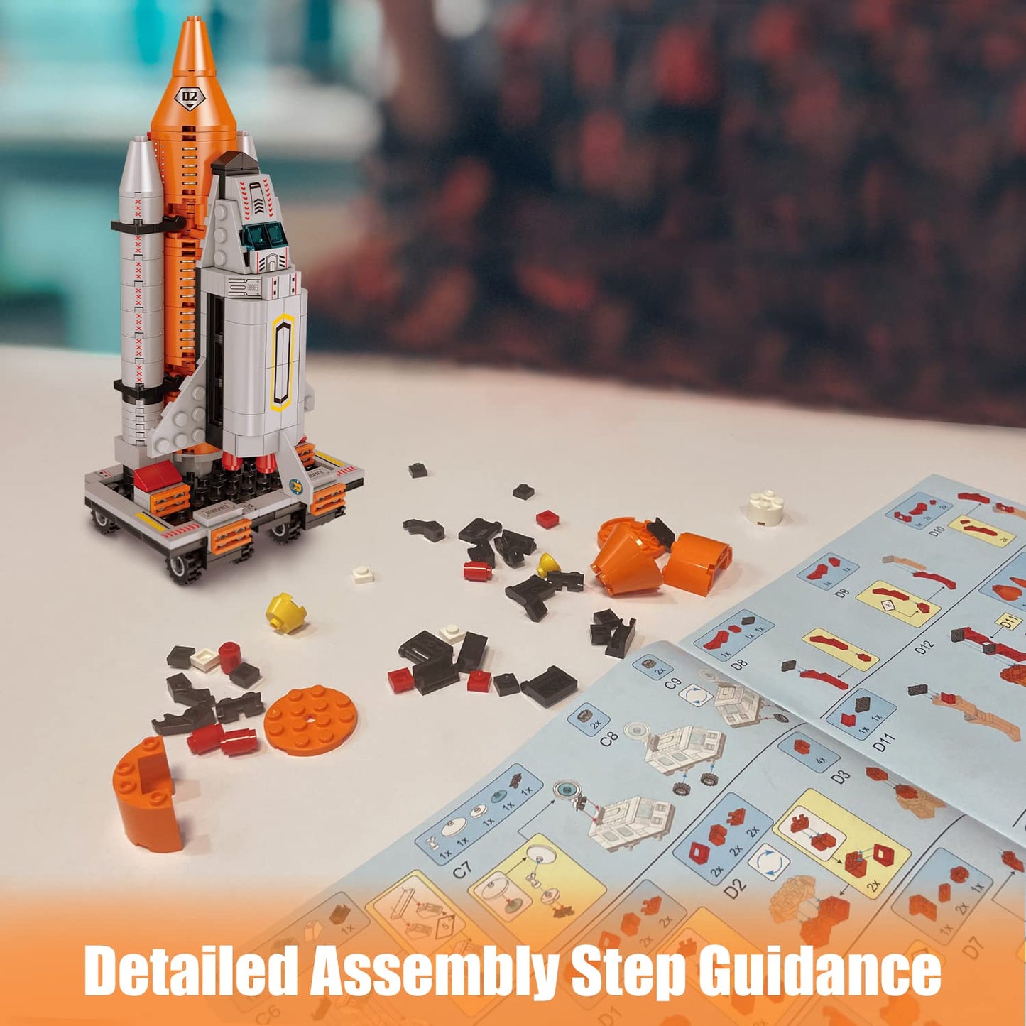 AESGOGO STEM Space Toys for Kids 6-12 | 566 Pcs Space Shuttle Launch Center Building Set