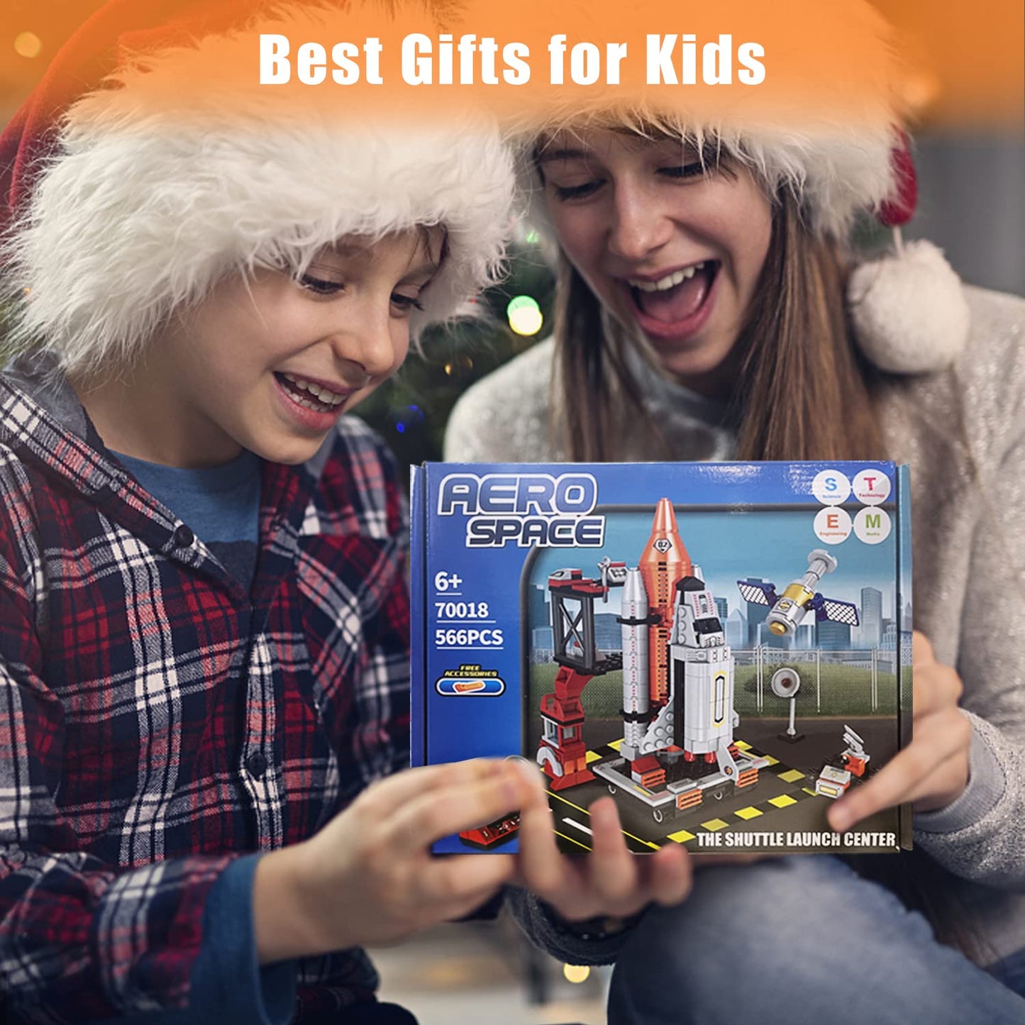 AESGOGO STEM Space Toys for Kids 6-12 | 566 Pcs Space Shuttle Launch Center Building Set