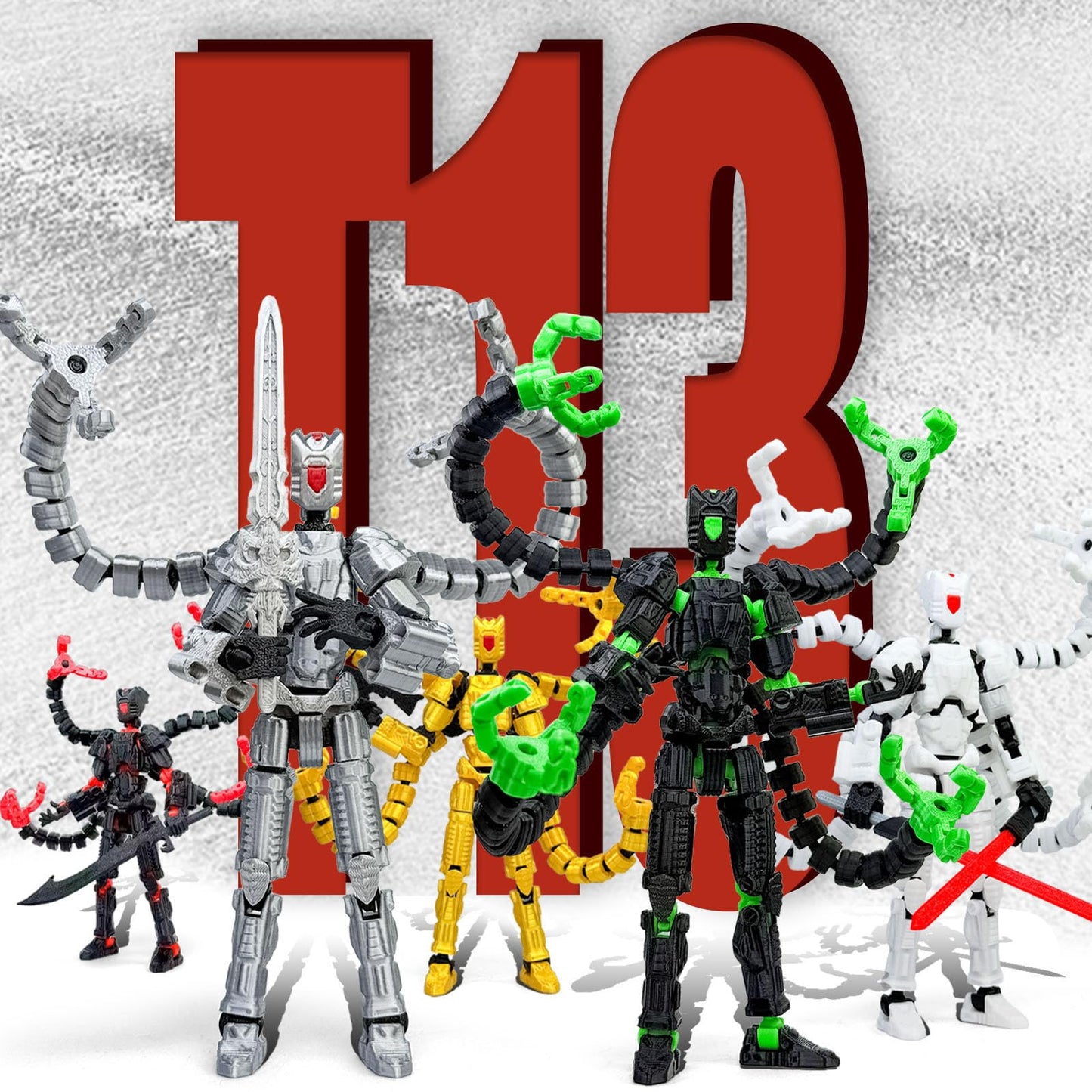 Aesinos T13 Assembly Completed Action Figure – 3D Printed Nova 13 Robot for Game Lovers