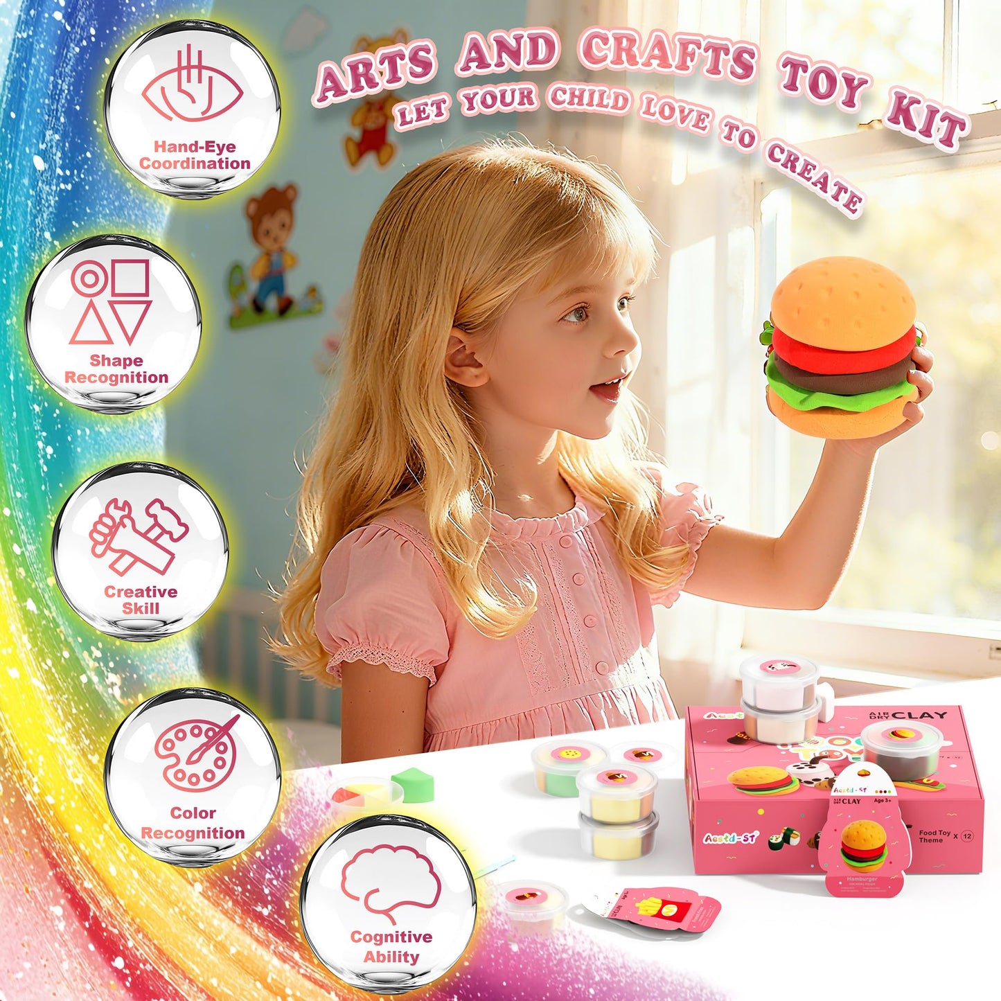 Air Dry Clay Kit - Food Toy Theme for Kids | Aestd-ST