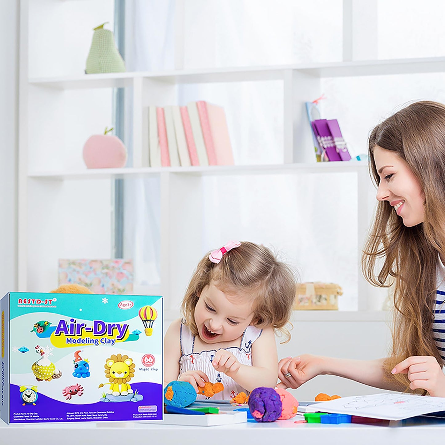 Aestd-ST Air Dry Clay 66 Colors Set | Non-Stick Soft Modeling Clay for Kids, Includes Sculpting Tools