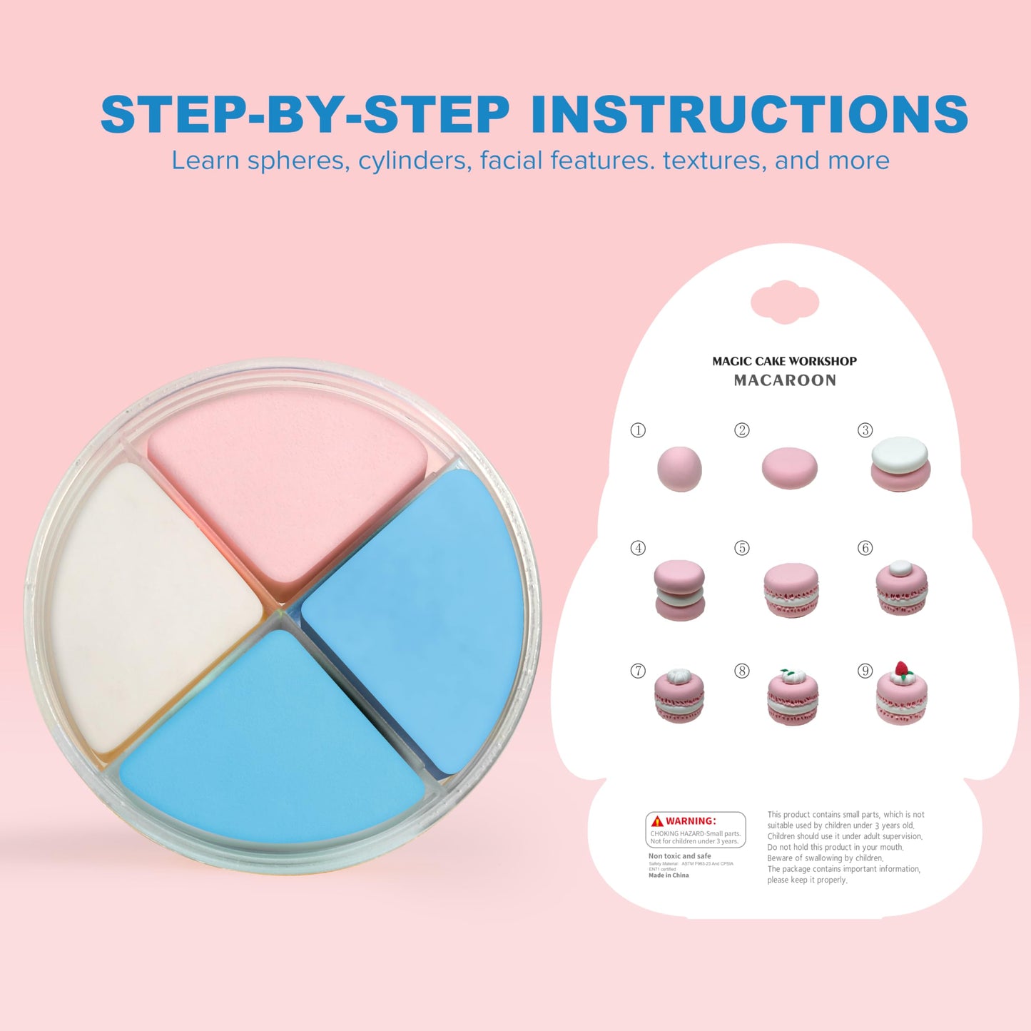 Aestd-ST Air Dry Clay Kit – Cake Theme for Kids, 12-Box Modeling Clay with Tools & Tutorials