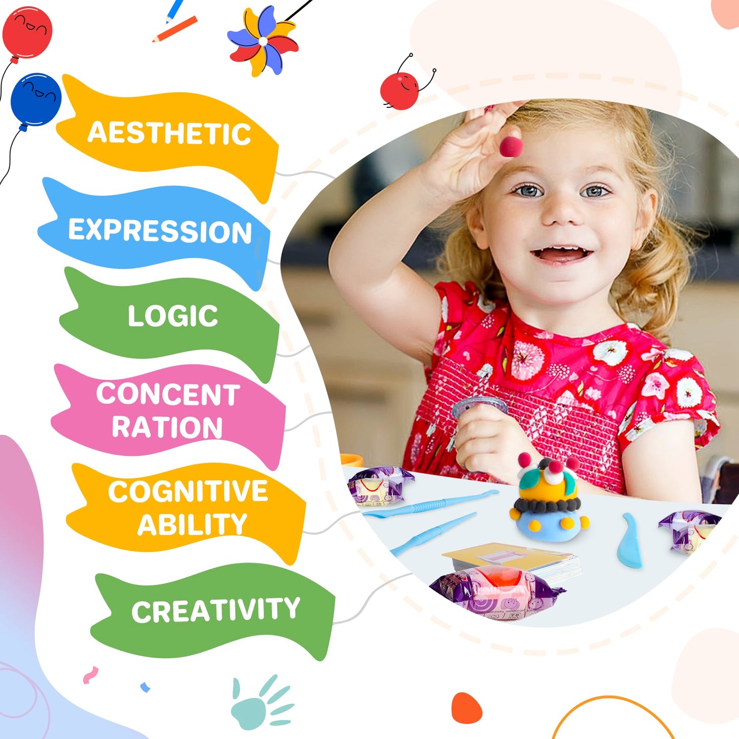 Aestd-ST Air Dry Clay Kit: 50 Colors, Soft Non-Sticky Modeling Clay for Kids