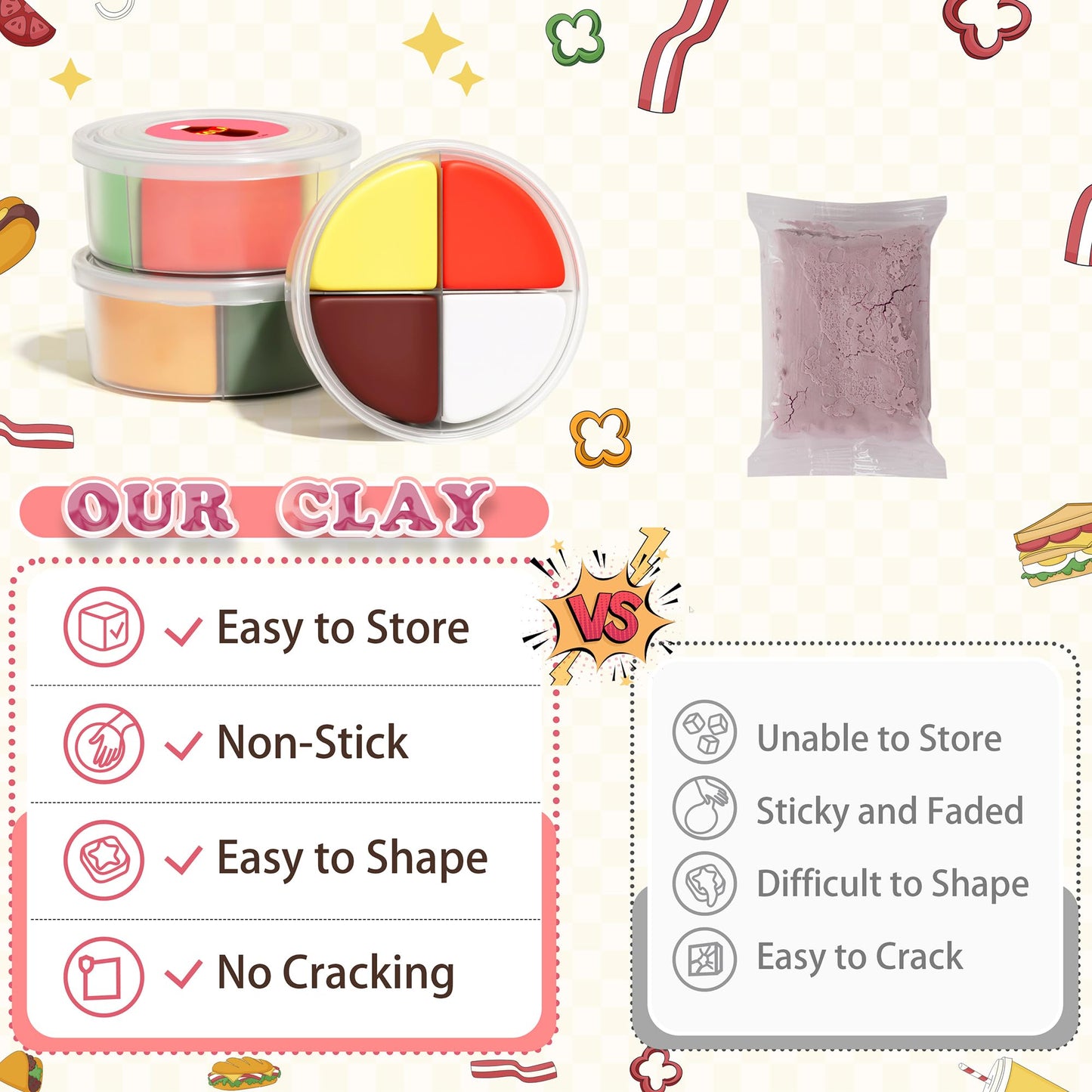 Air Dry Clay Kit - Food Toy Theme for Kids | Aestd-ST