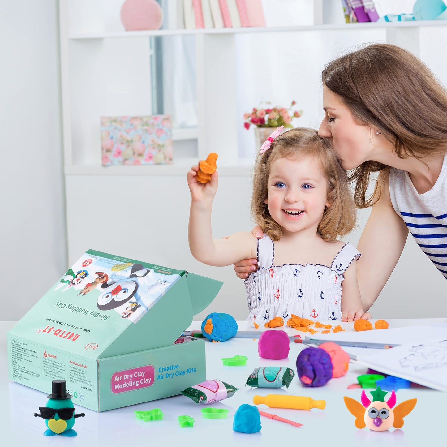 Aestd-ST Air Dry Clay Kit — 42 Colors, Tools & Molds for Kids