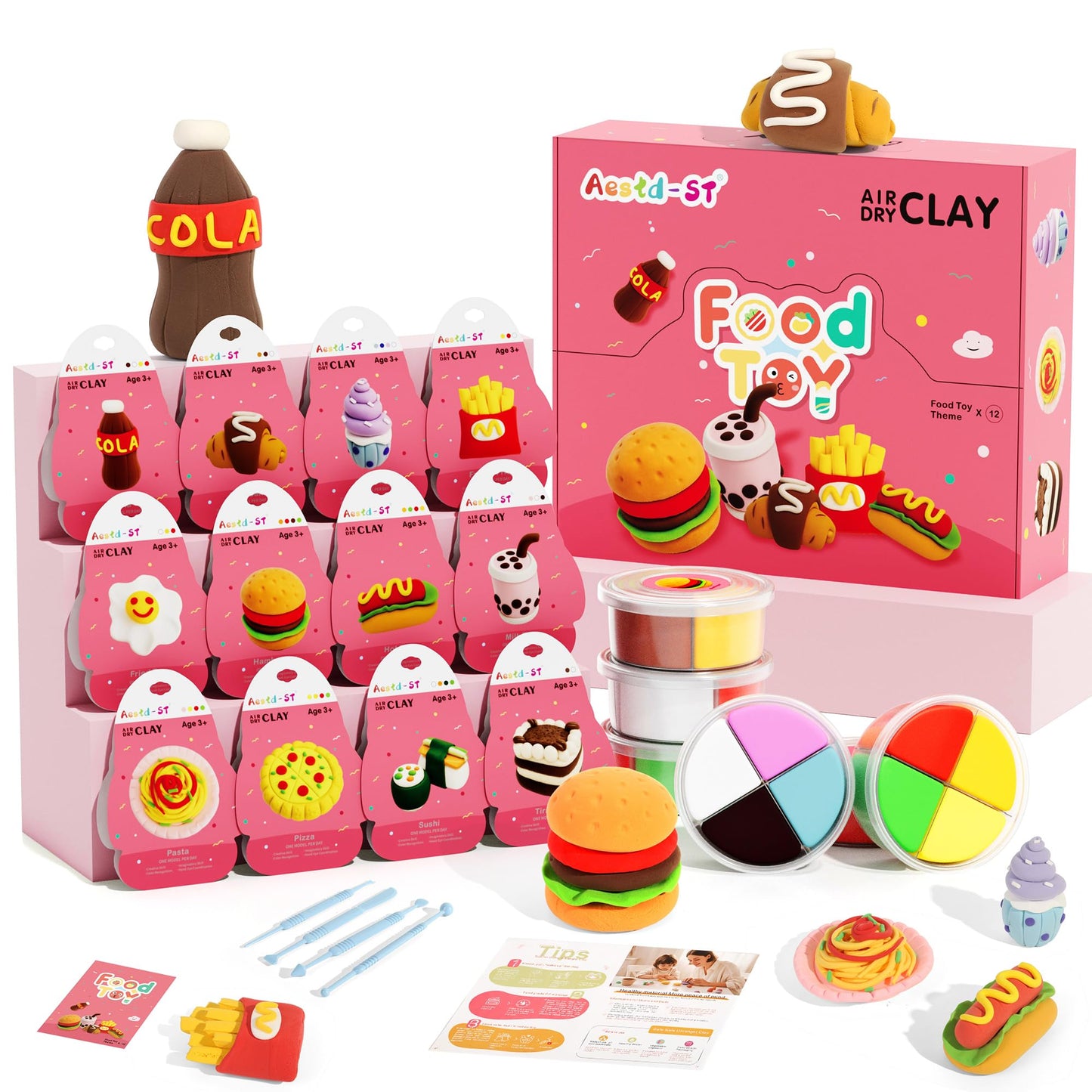 Air Dry Clay Kit - Food Toy Theme for Kids | Aestd-ST