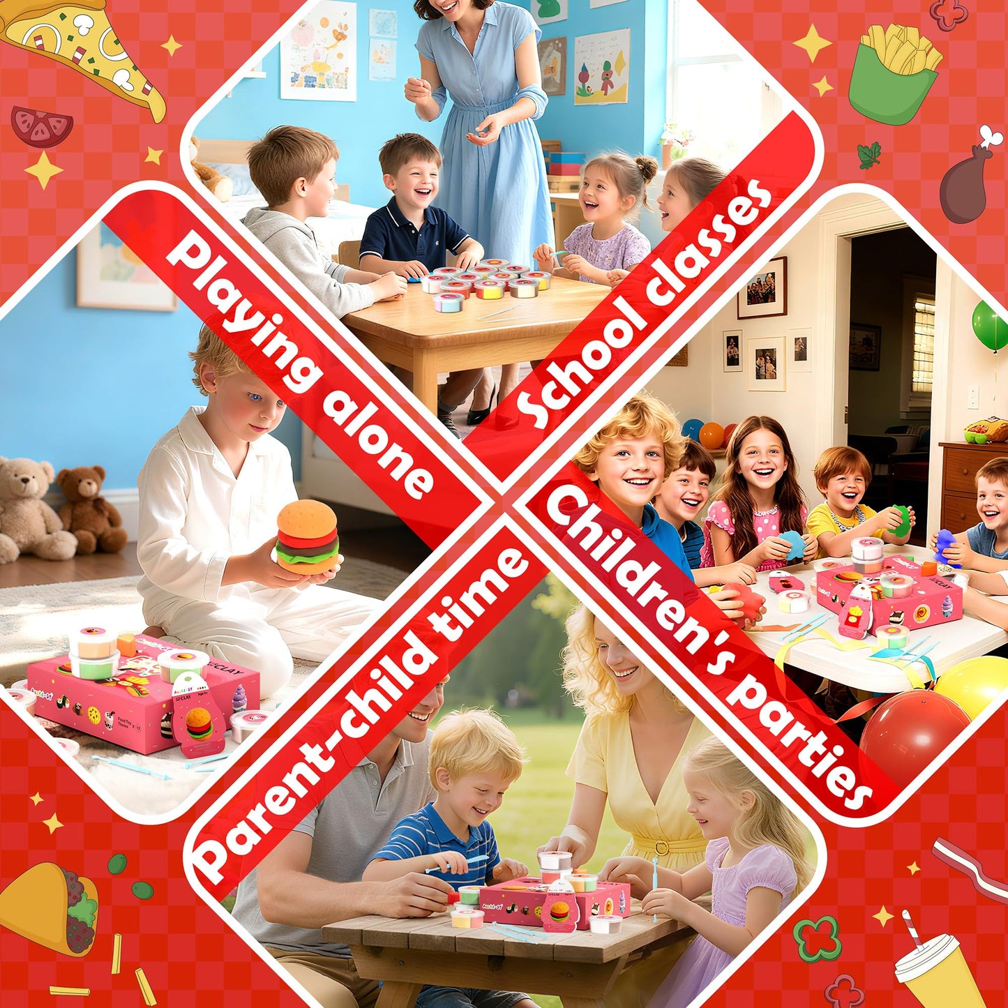 Air Dry Clay Kit - Food Toy Theme for Kids | Aestd-ST