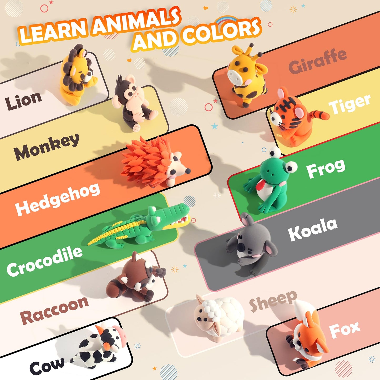 Aestd-ST Air Dry Clay Kit - Animal Theme for Kids | 12 Boxes, Sculpting Tools & Tutorials