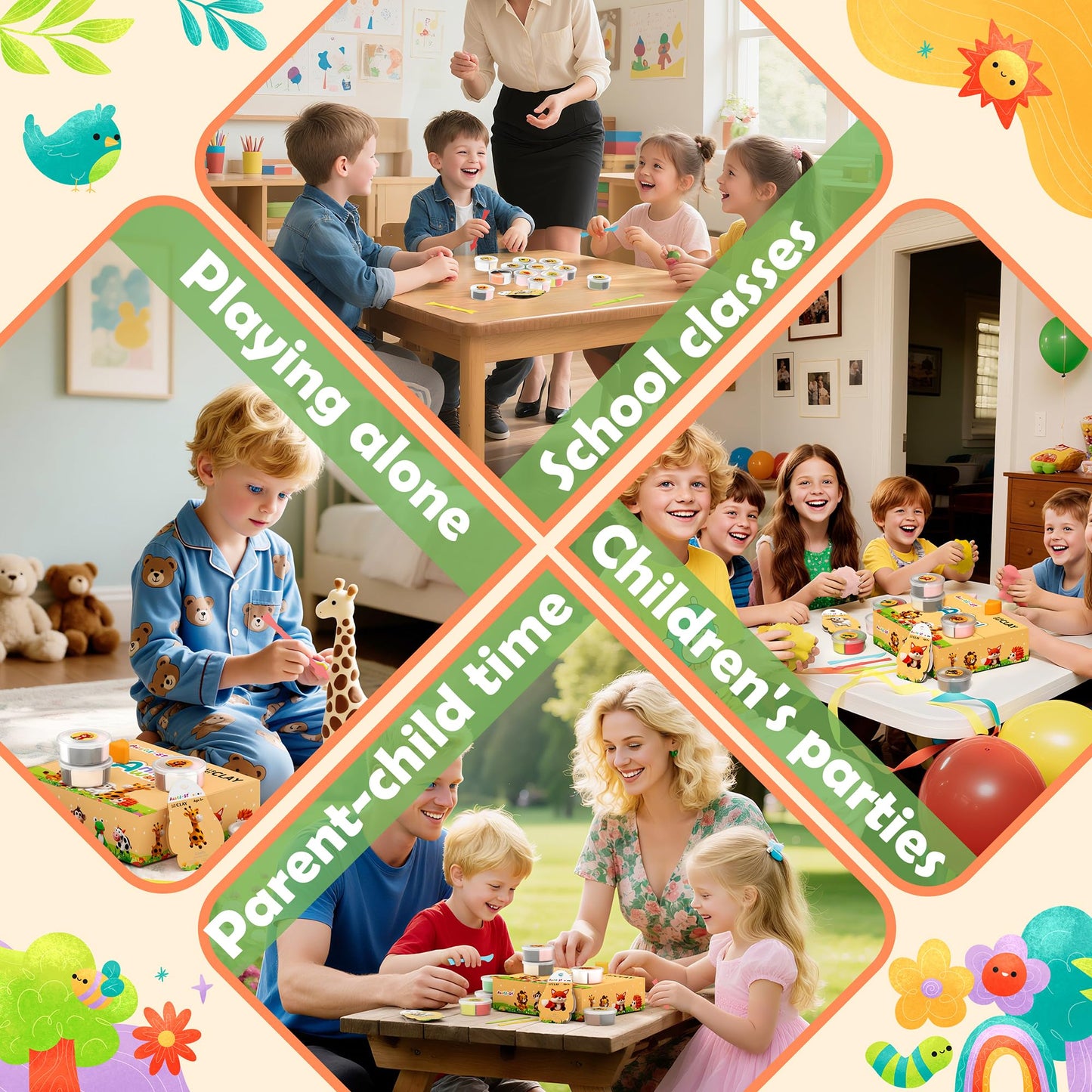 Aestd-ST Air Dry Clay Kit - Animal Theme for Kids | 12 Boxes, Sculpting Tools & Tutorials