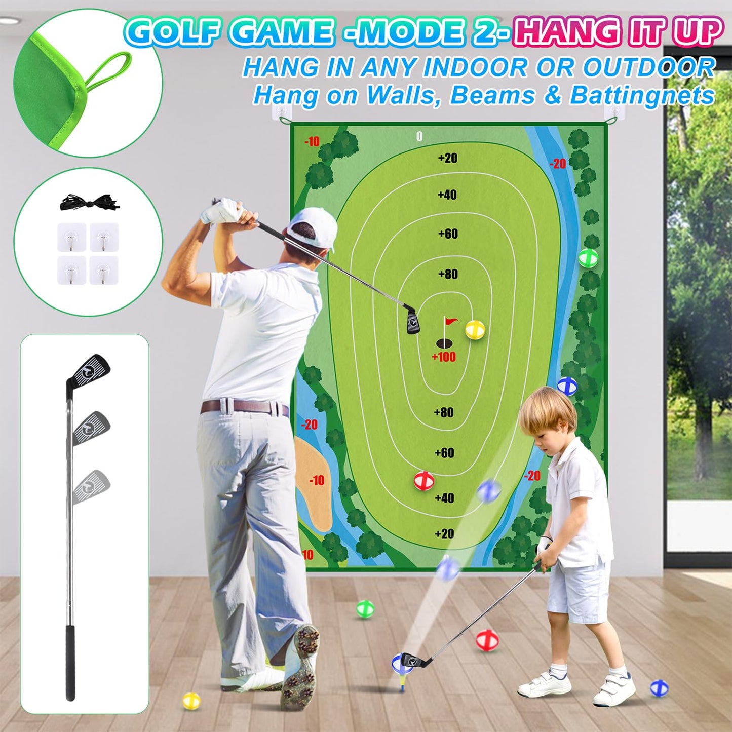 AETISY Golf Chipping Game – 50-Piece Indoor/Outdoor Golf Set for Kids & Adults