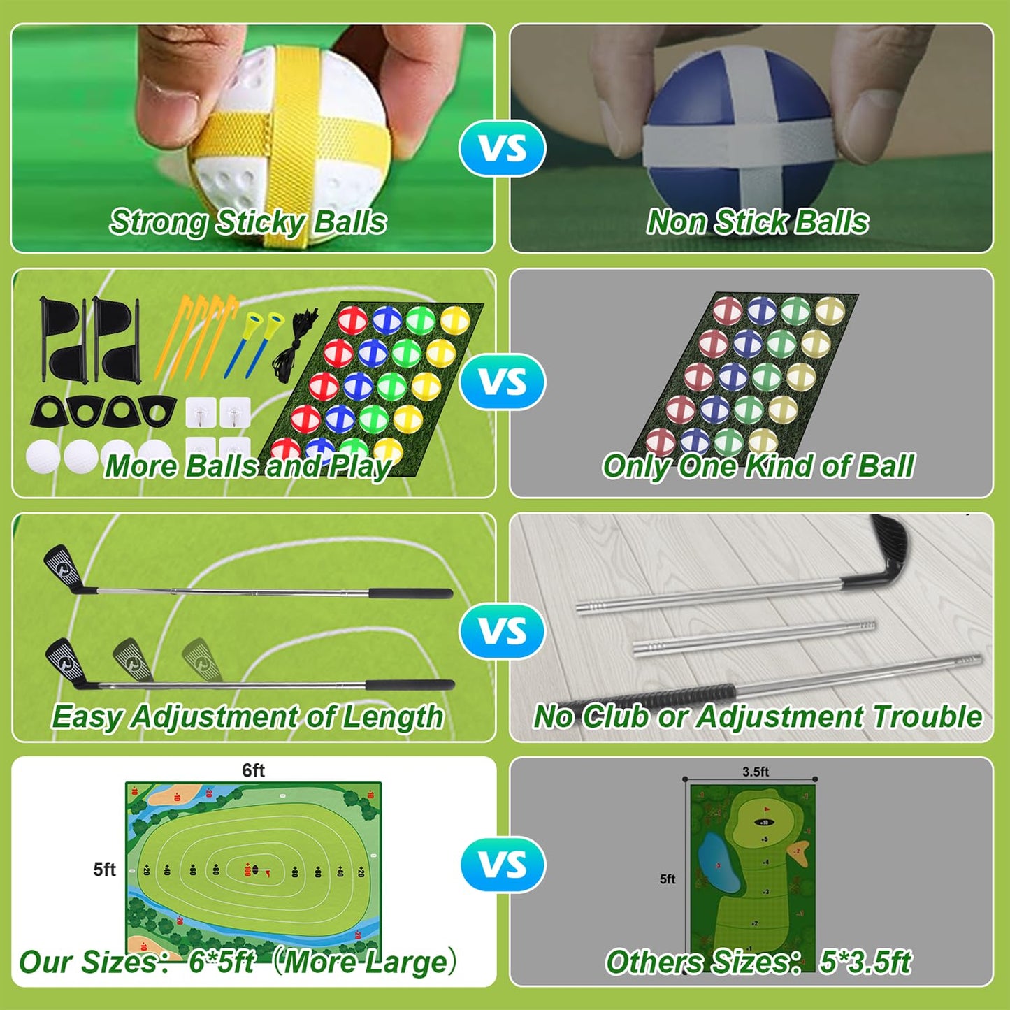 AETISY Golf Chipping Game – 50-Piece Indoor/Outdoor Golf Set for Kids & Adults