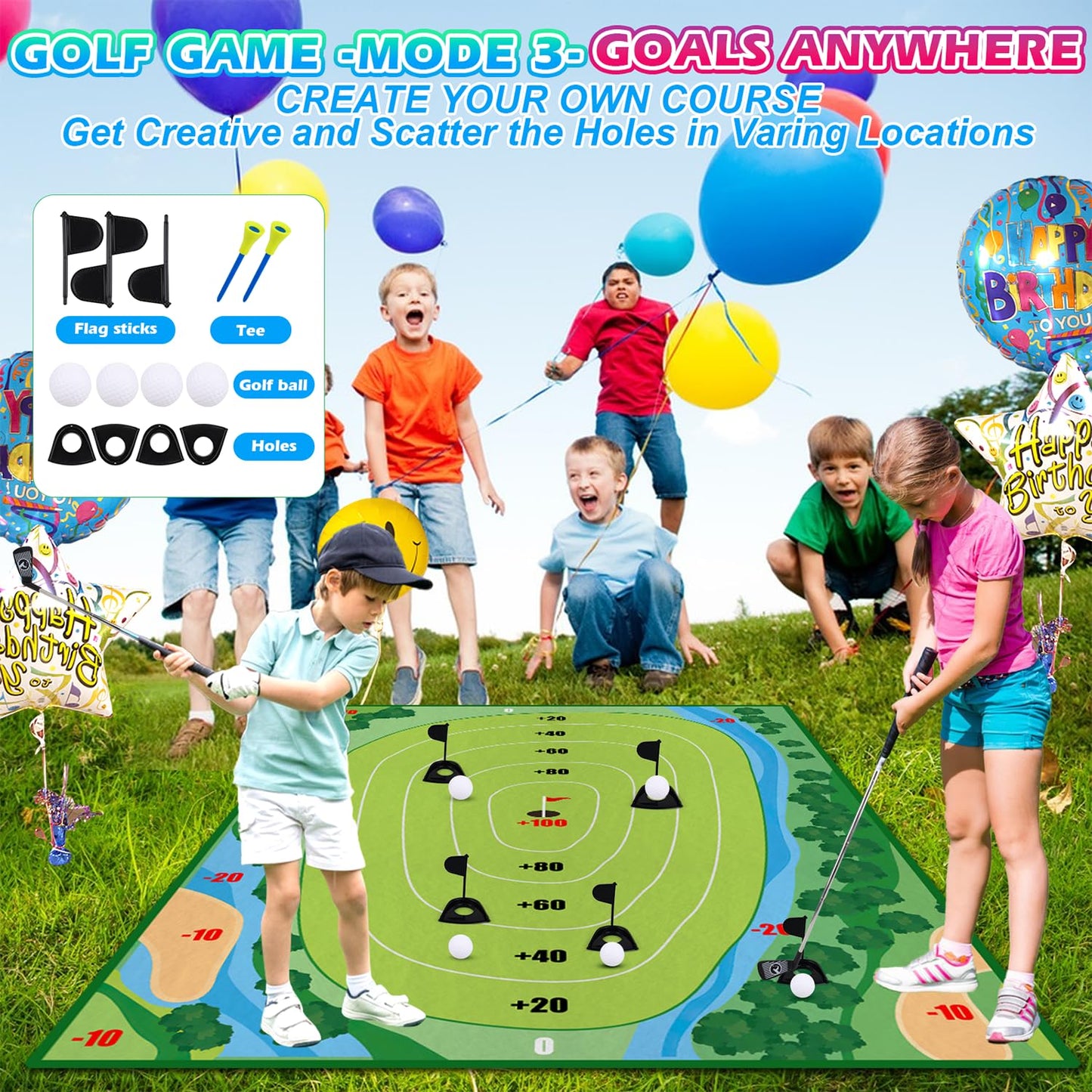 AETISY Golf Chipping Game – 50-Piece Indoor/Outdoor Golf Set for Kids & Adults