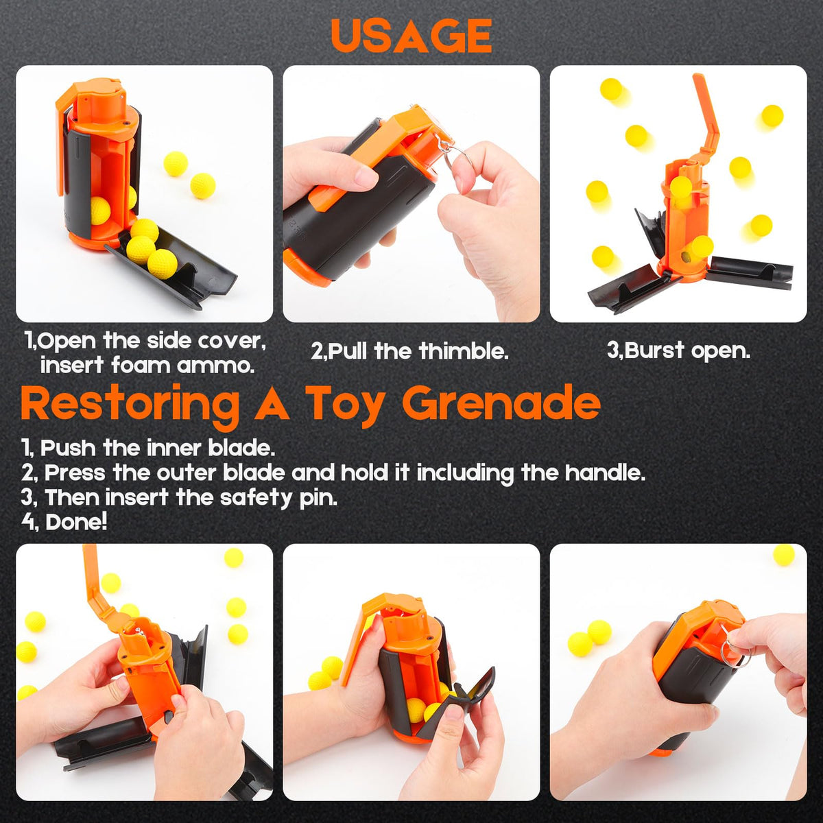 Aevdor CS-Grenade – Durable Plastic Toy Grenade for CS Battle Games
