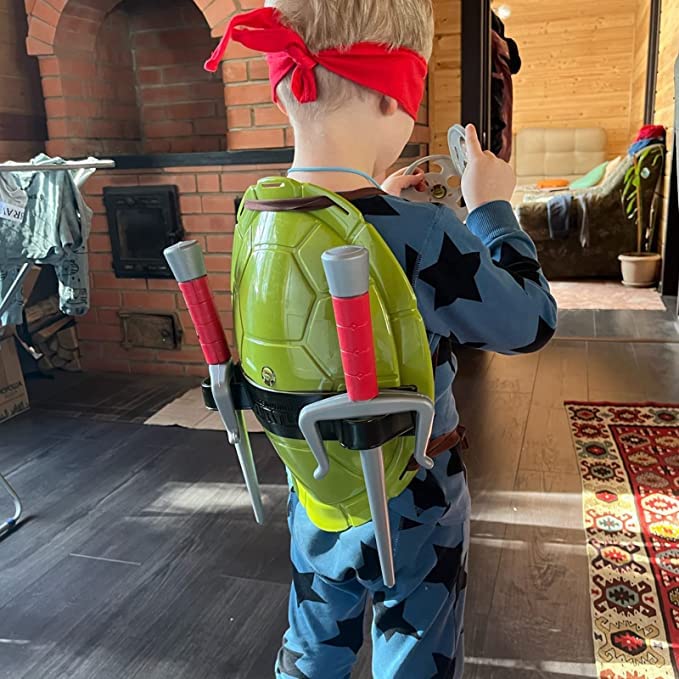 Aexfuma Turtle Shell Kids Costume – Red Ninja Hero Cosplay for Halloween & Parties
